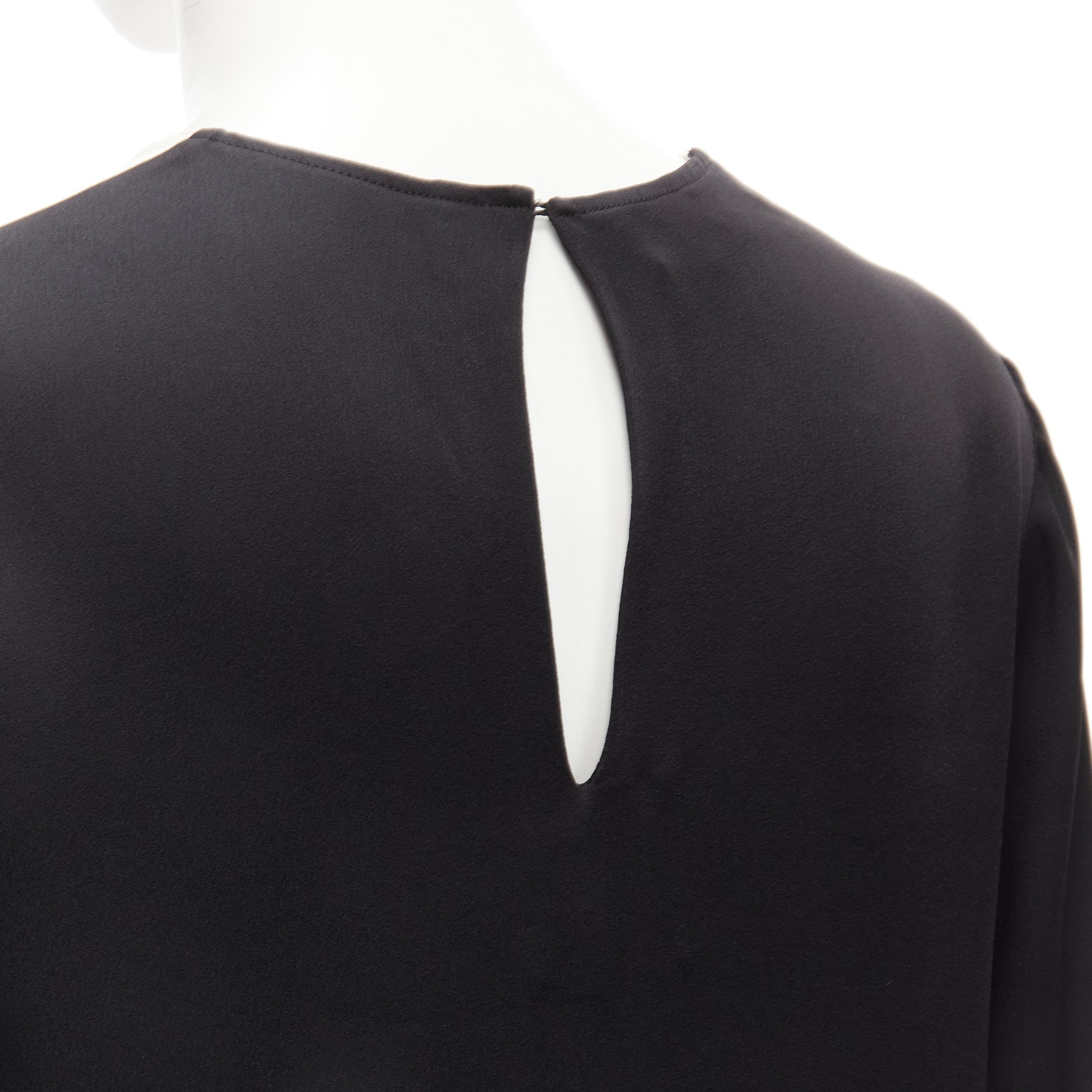 STELLA MCCARTNEY 100% silk black grey tree photo print crew neck dress 3