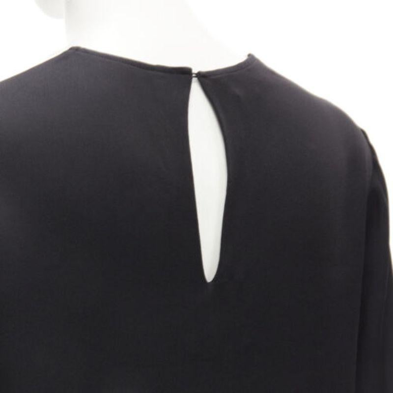 STELLA MCCARTNEY 100% silk black grey tree photo print crew neck dress For Sale 4