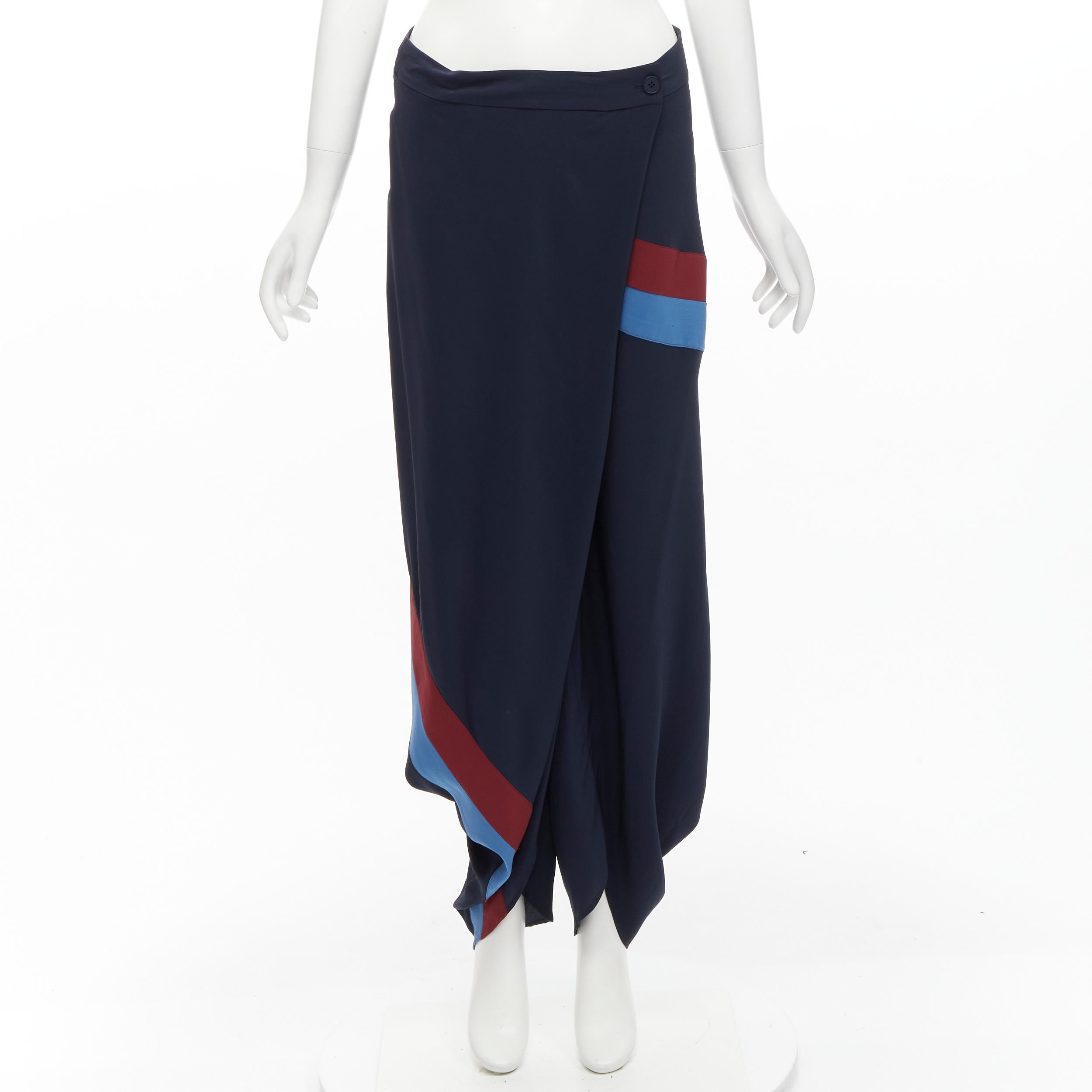 STELLA MCCARTNEY 100% Seide Patch Streifen reggae Drop Crotch Haremshose IT40 S im Angebot 5