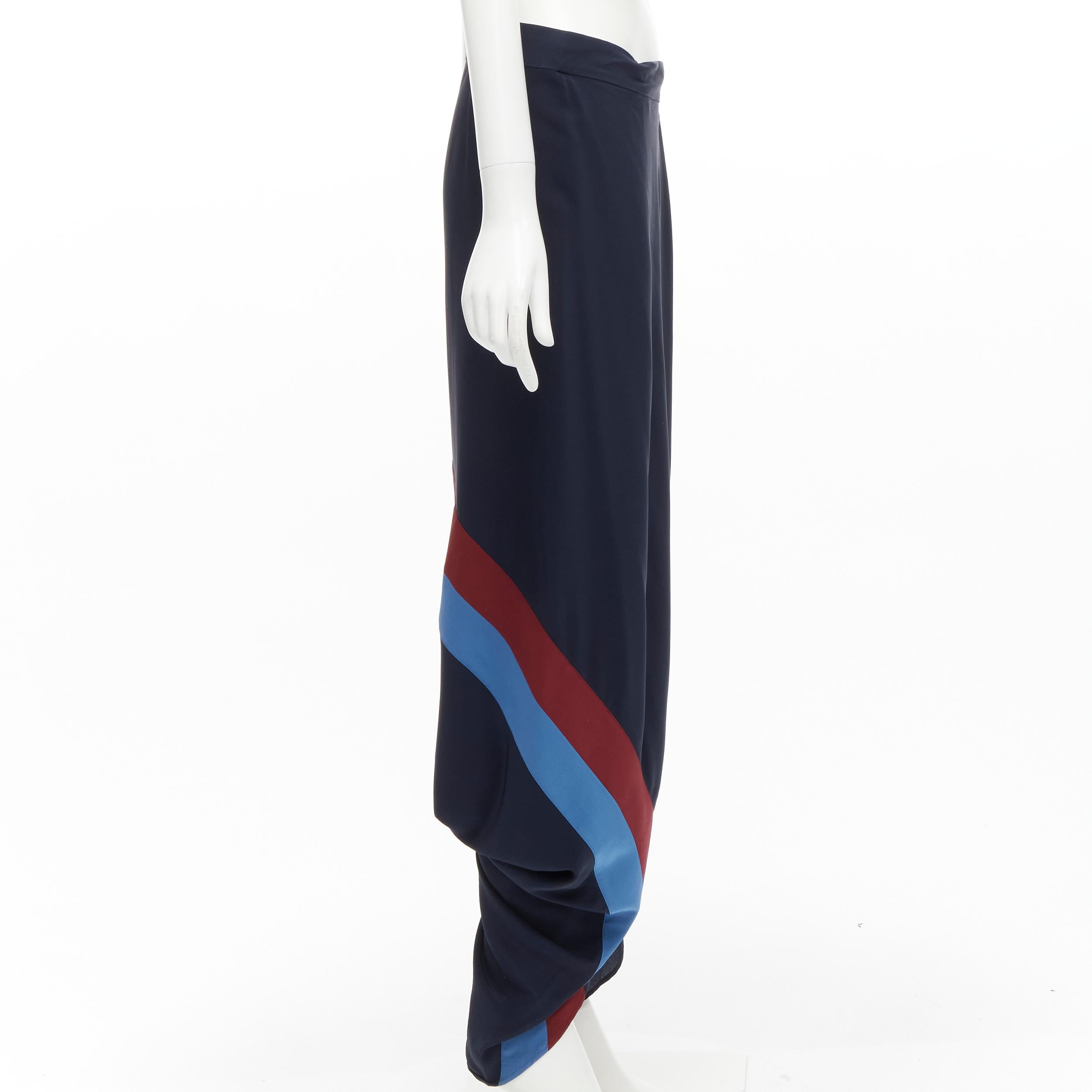 STELLA MCCARTNEY 100% Seide Patch Streifen reggae Drop Crotch Haremshose IT40 S im Zustand „Hervorragend“ im Angebot in Hong Kong, NT