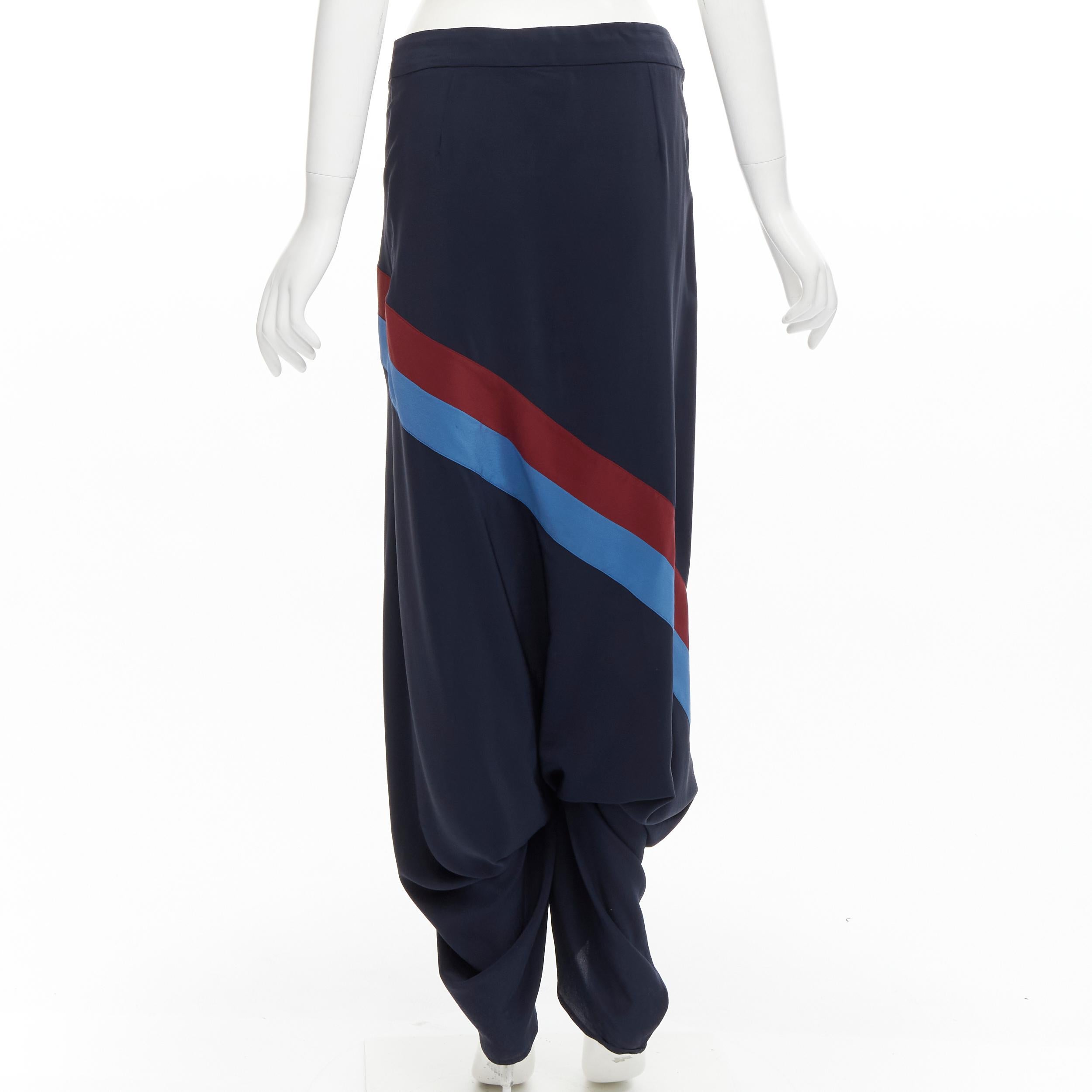 STELLA MCCARTNEY 100% Seide Patch Streifen reggae Drop Crotch Haremshose IT40 S Damen im Angebot
