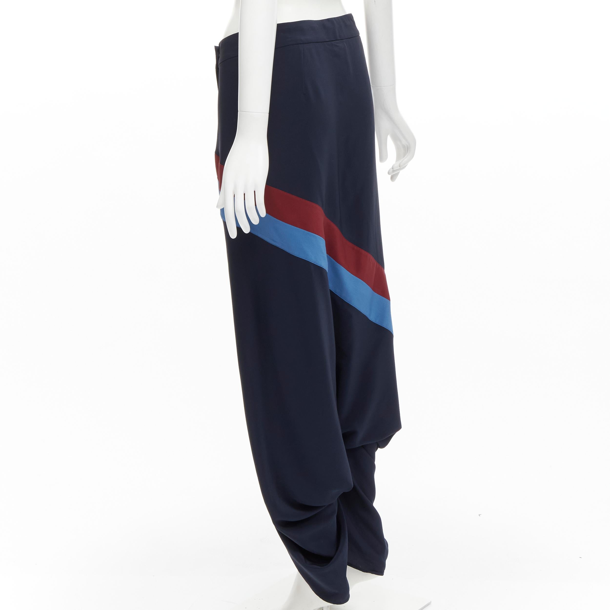 STELLA MCCARTNEY 100% Seide Patch Streifen reggae Drop Crotch Haremshose IT40 S im Angebot 1