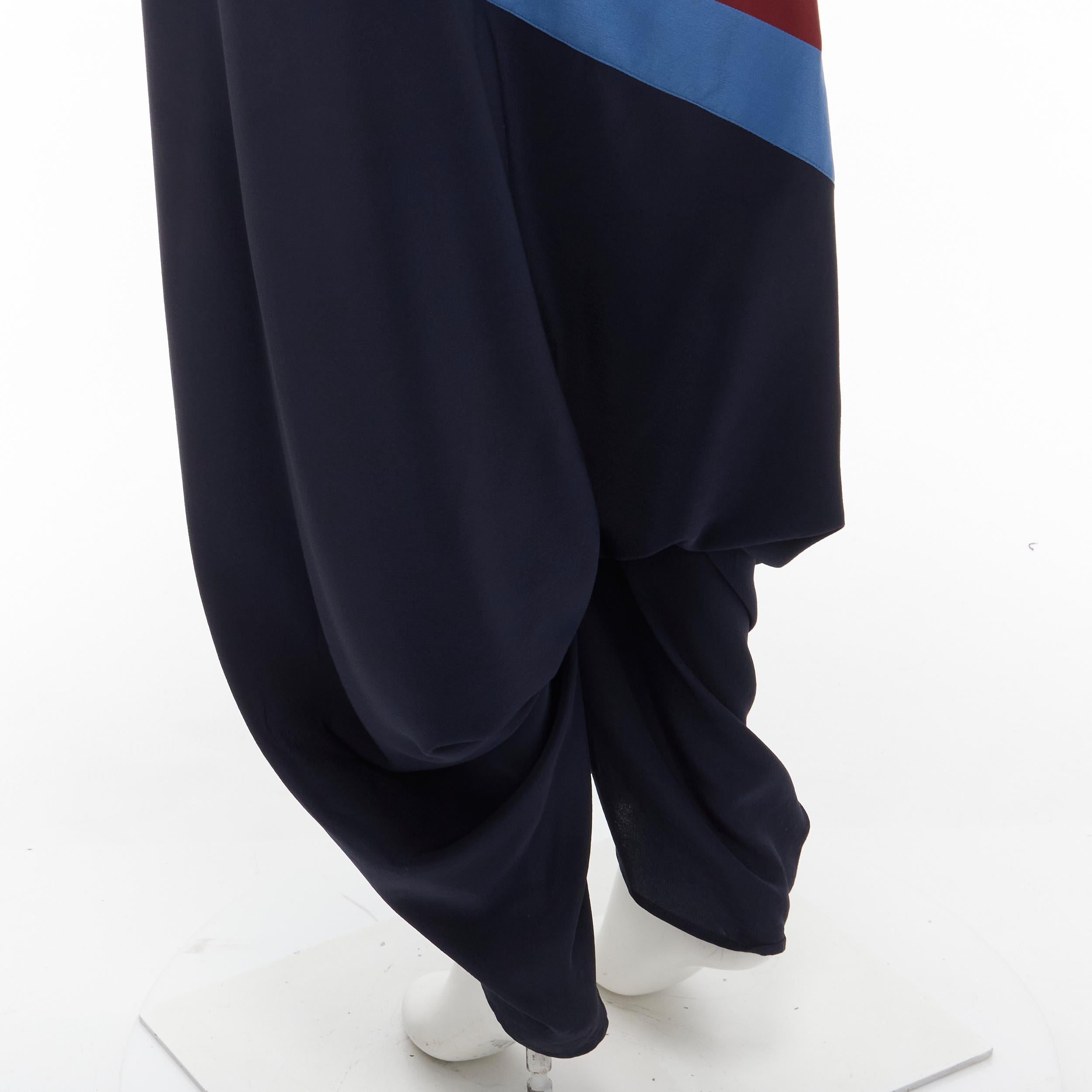 STELLA MCCARTNEY 100% Seide Patch Streifen reggae Drop Crotch Haremshose IT40 S im Angebot 3