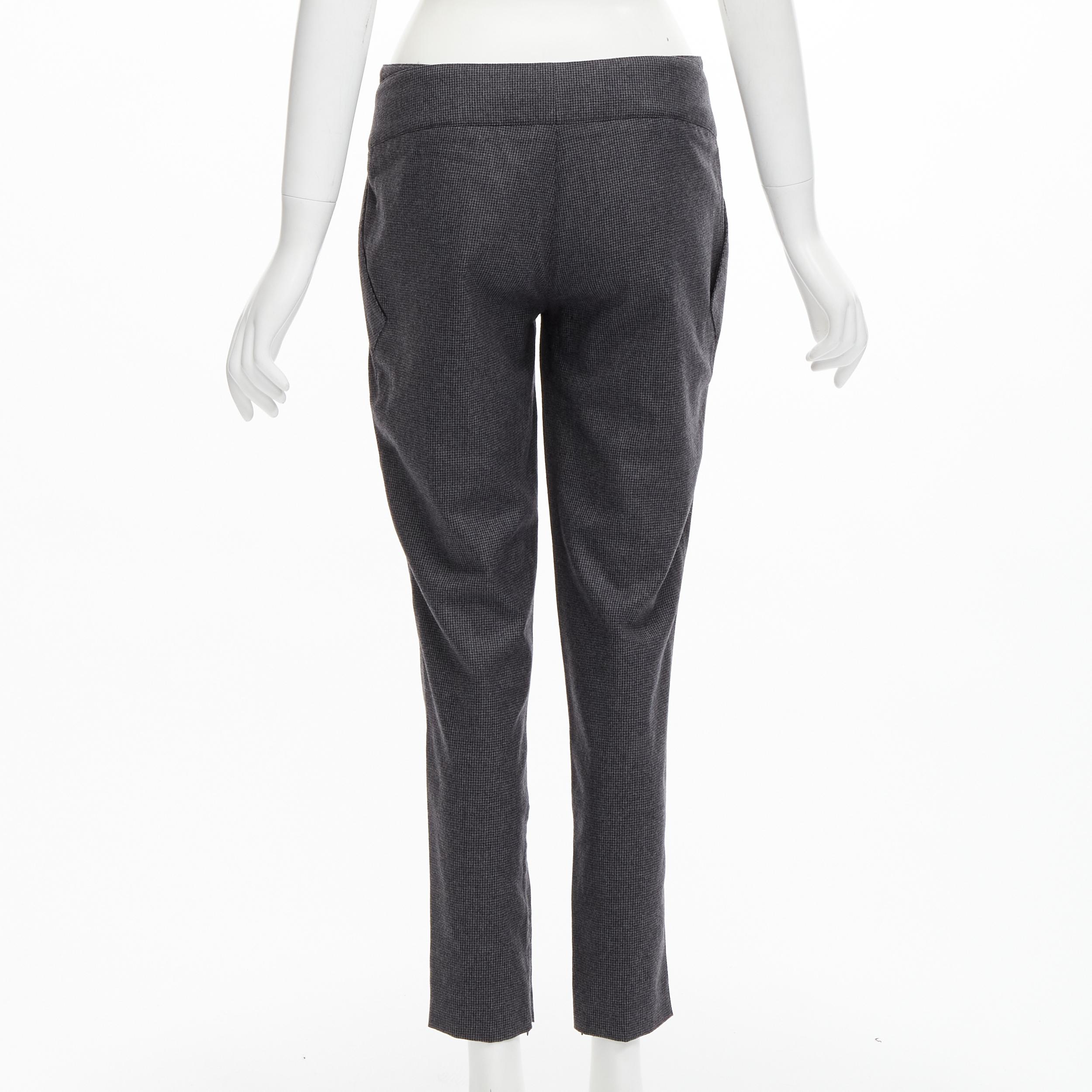 Donna STELLA MCCARTNEY 100% lana grigio pied de poule strutturale  pantaloni IT38 XS in vendita