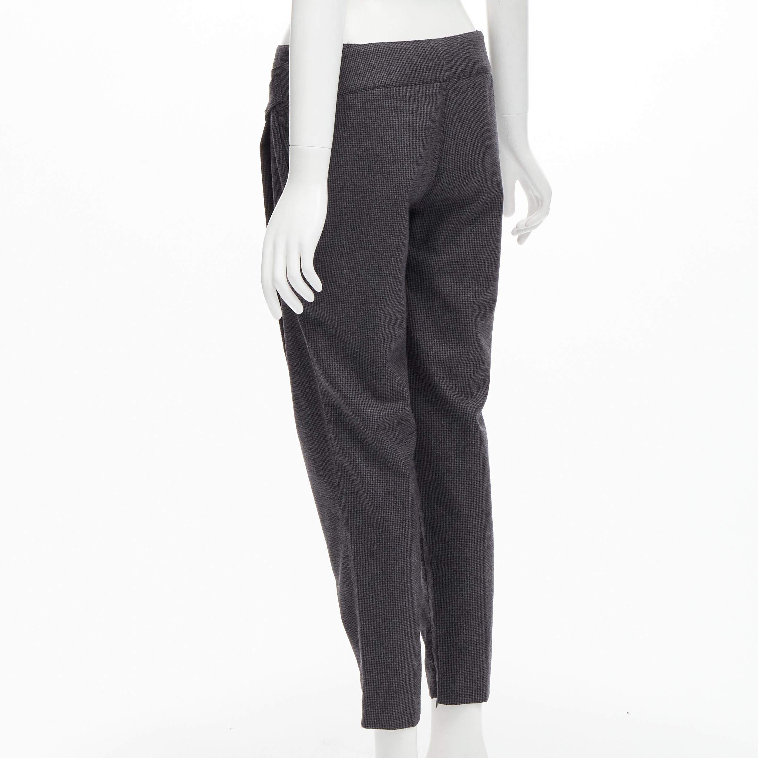 STELLA MCCARTNEY 100% lana grigio pied de poule strutturale  pantaloni IT38 XS in vendita 1