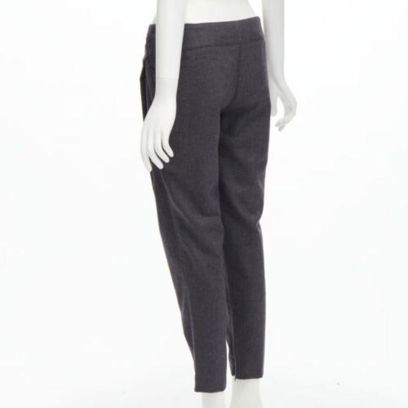 STELLA MCCARTNEY 100% wool grey houndstooth structural pleat  pants IT38 XS For Sale 1