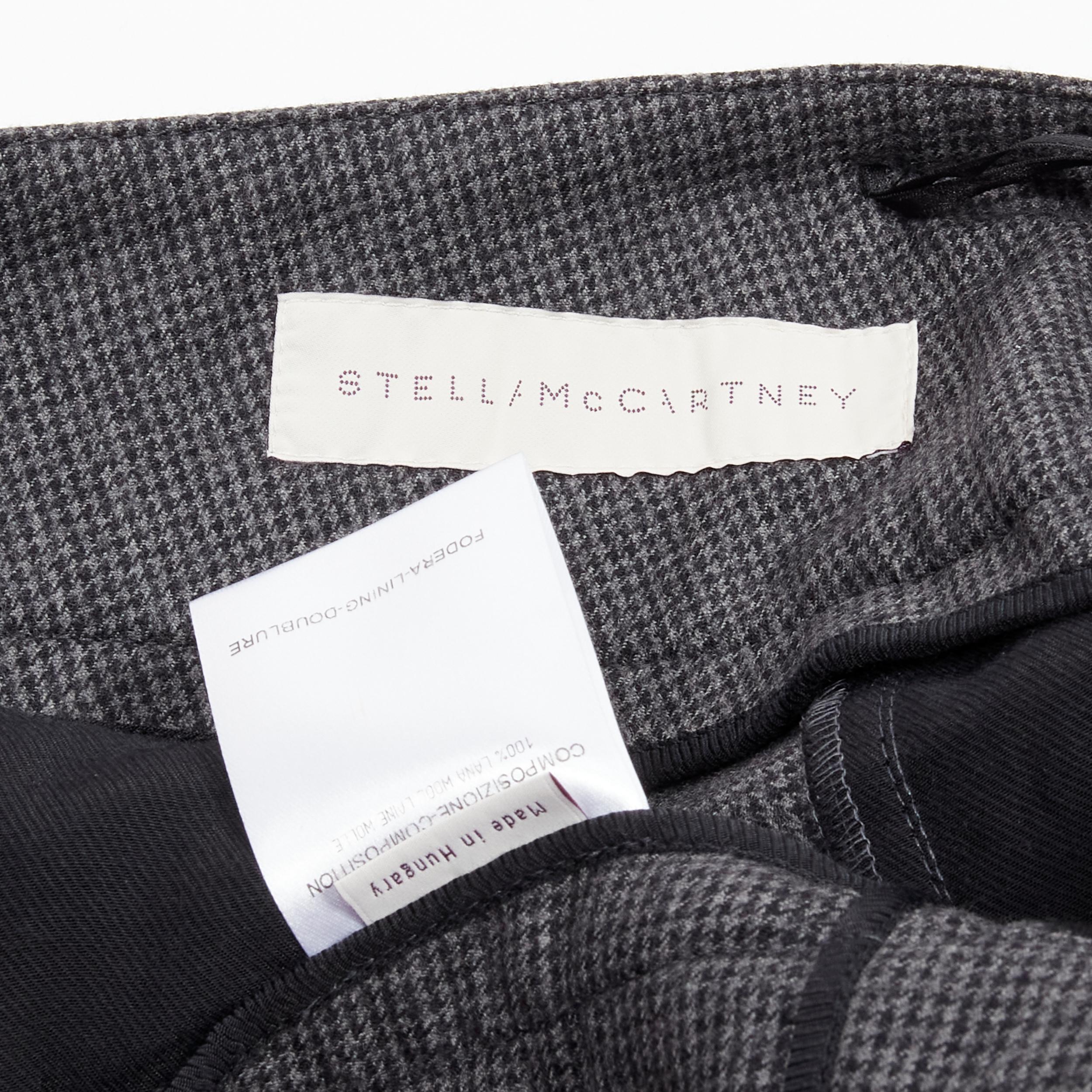 STELLA MCCARTNEY 100% lana grigio pied de poule strutturale  pantaloni IT38 XS in vendita 4