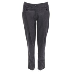 STELLA MCCARTNEY 100% wool grey houndstooth structural pleat  pants IT38 XS