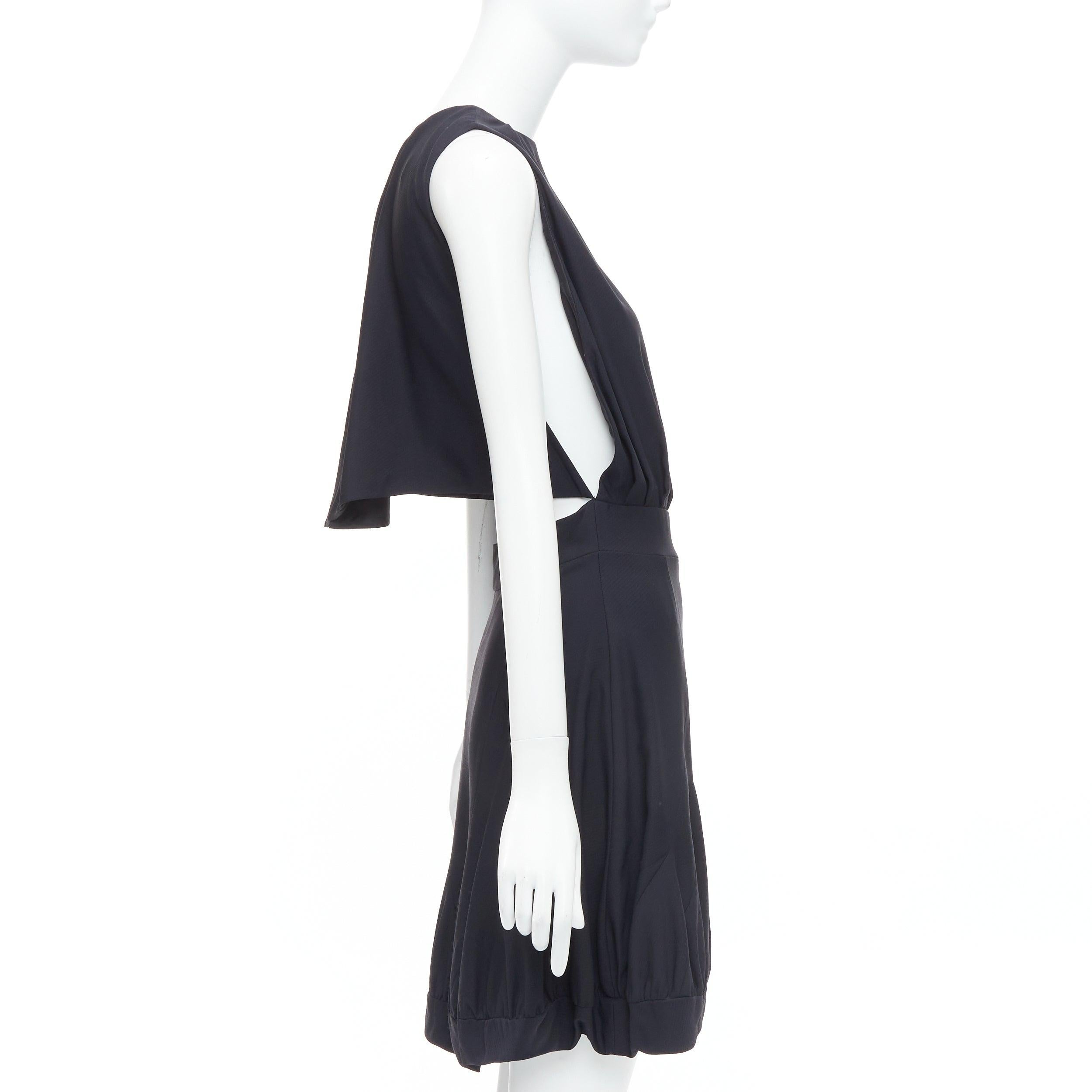 Women's STELLA MCCARTNEY 2005 black backless cutout crew neck dress IT40 S