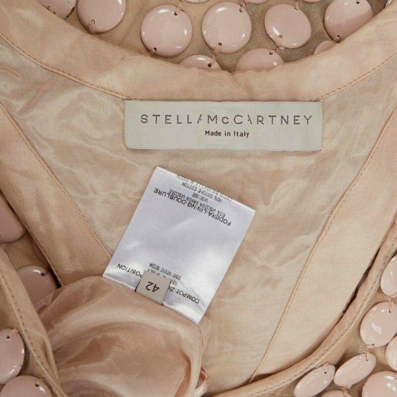STELLA MCCARTNEY 2005 pink metal paillettes racer back mini dress IT42 M For Sale 5