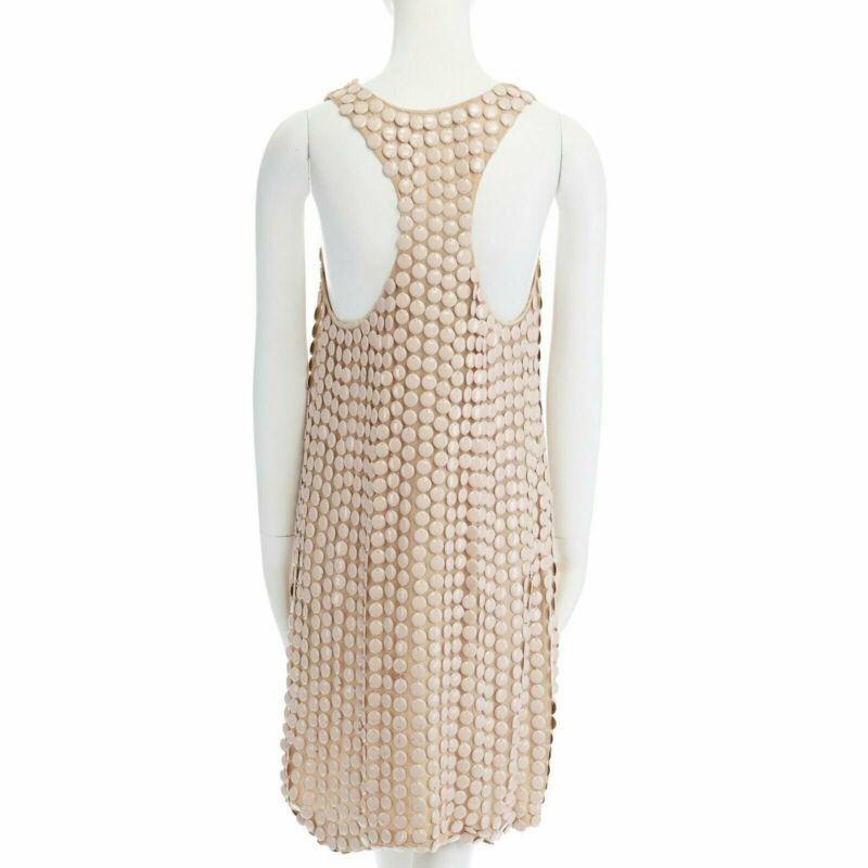 Women's STELLA MCCARTNEY 2005 pink metal paillettes racer back mini dress IT42 M For Sale
