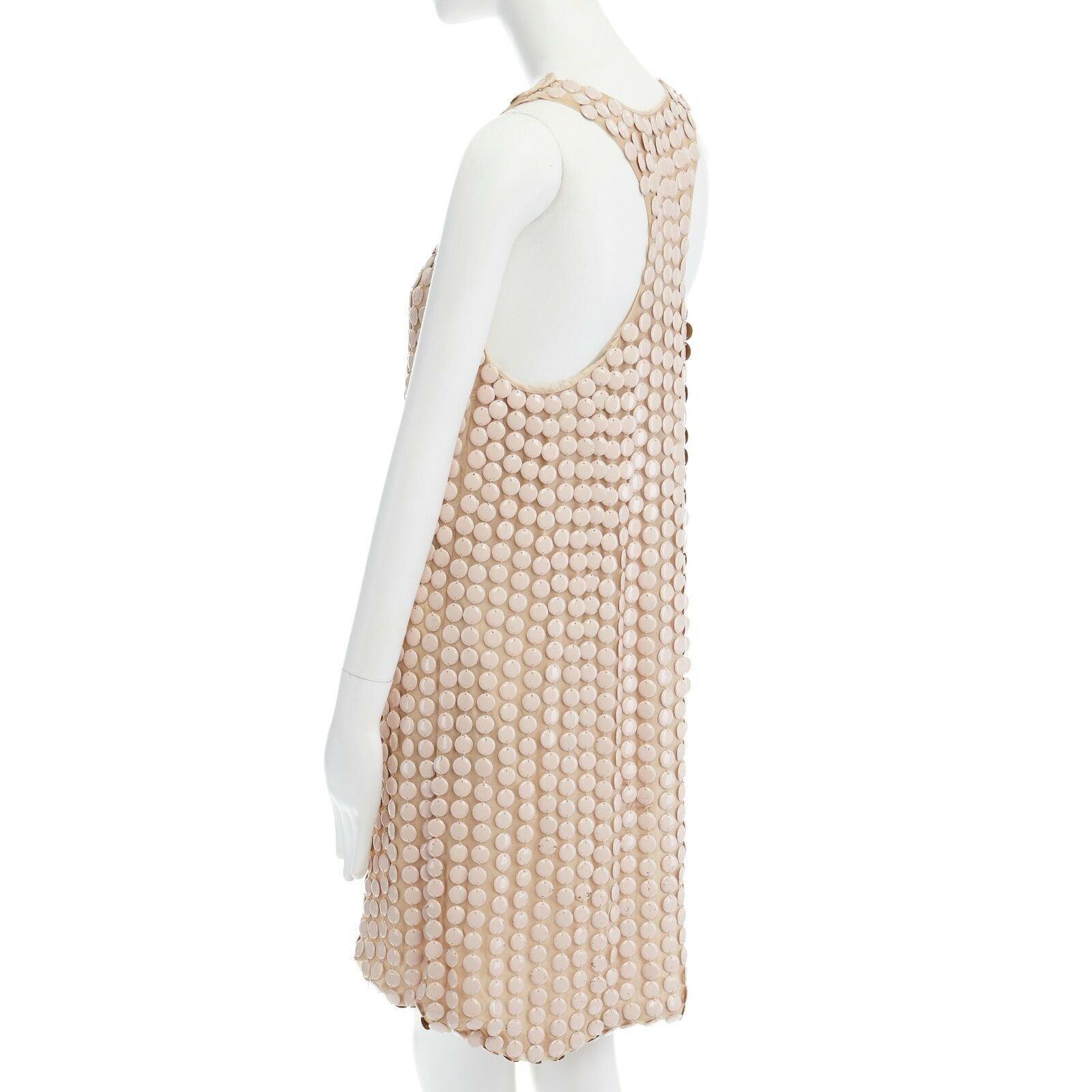 STELLA MCCARTNEY 2005 pink metal paillettes racer back mini dress IT42 M In Fair Condition In Hong Kong, NT