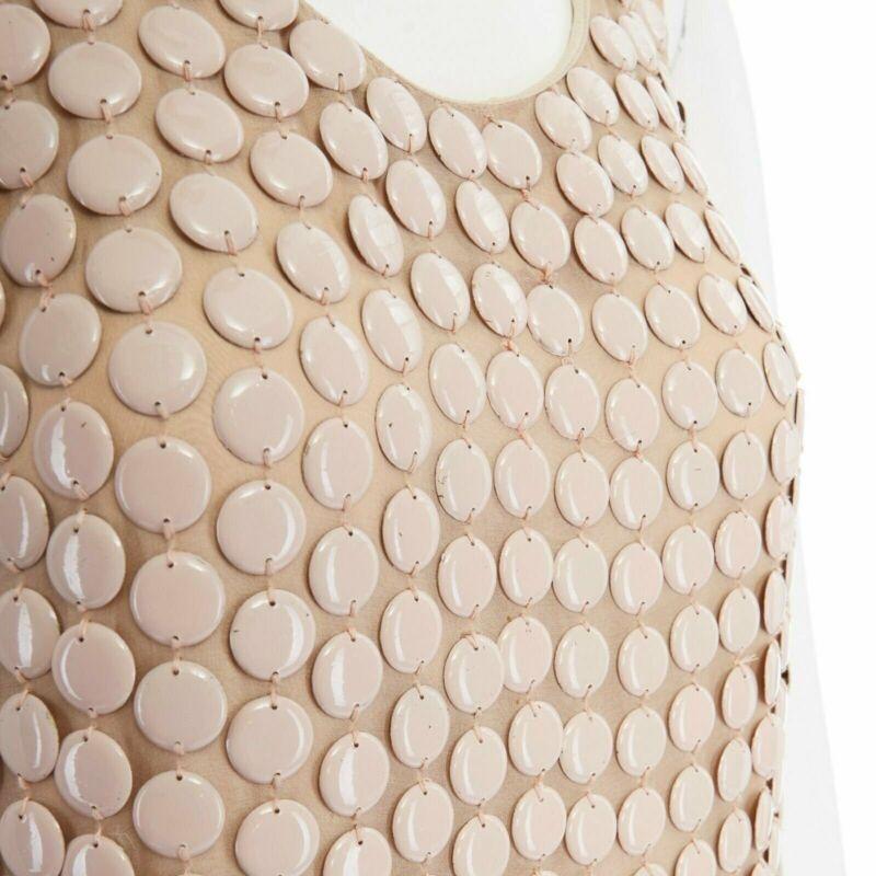 STELLA MCCARTNEY 2005 pink metal paillettes racer back mini dress IT42 M For Sale 2
