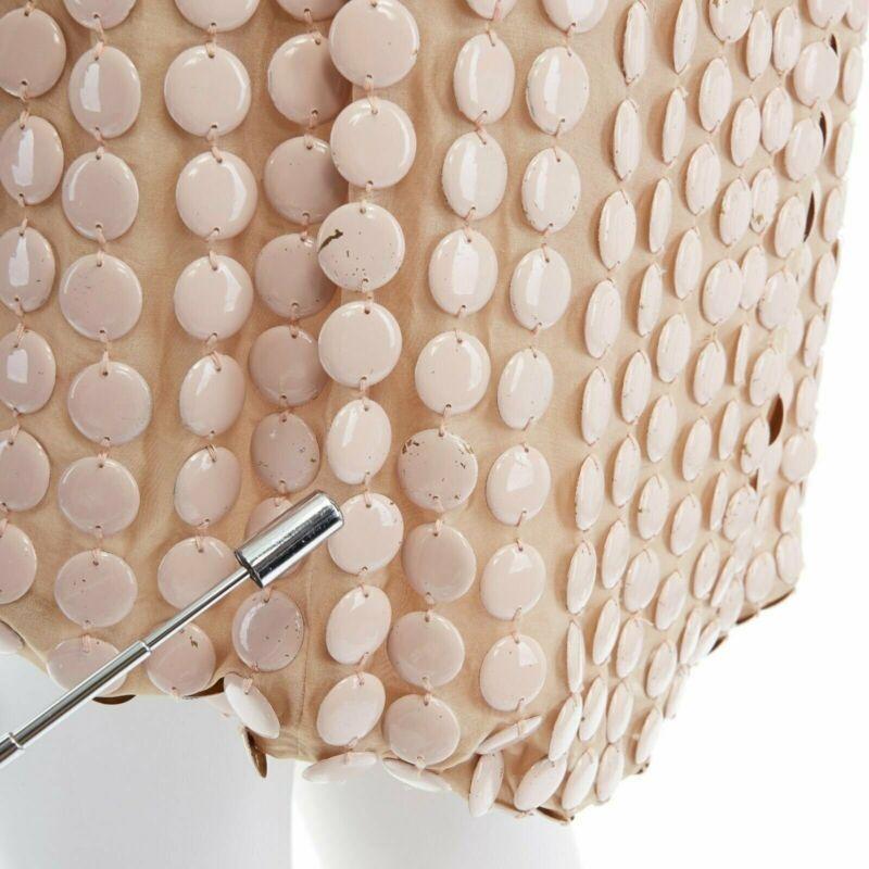 STELLA MCCARTNEY 2005 pink metal paillettes racer back mini dress IT42 M For Sale 4