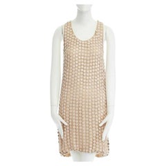 STELLA MCCARTNEY 2005 pink metal paillettes racer back mini dress IT42 M