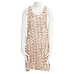 STELLA MCCARTNEY 2005 rosa paillettes metalizados espalda alzada mini vestido IT42 M