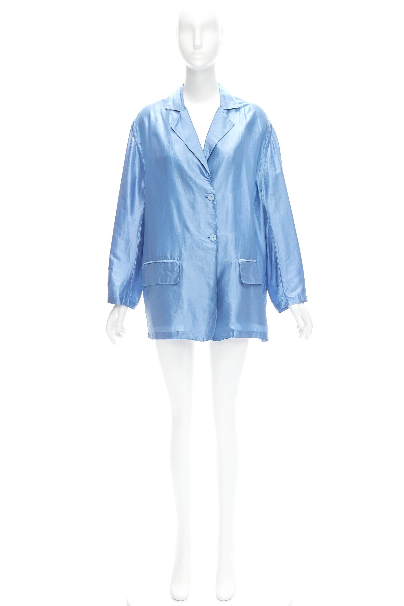 STELLA MCCARTNEY 2007 100% silk blue drop shoulder flowy jacket IT36 XXS For Sale 5