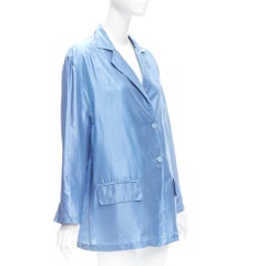 STELLA MCCARTNEY 2007 100% silk blue drop shoulder flowy jacket IT36 XXS