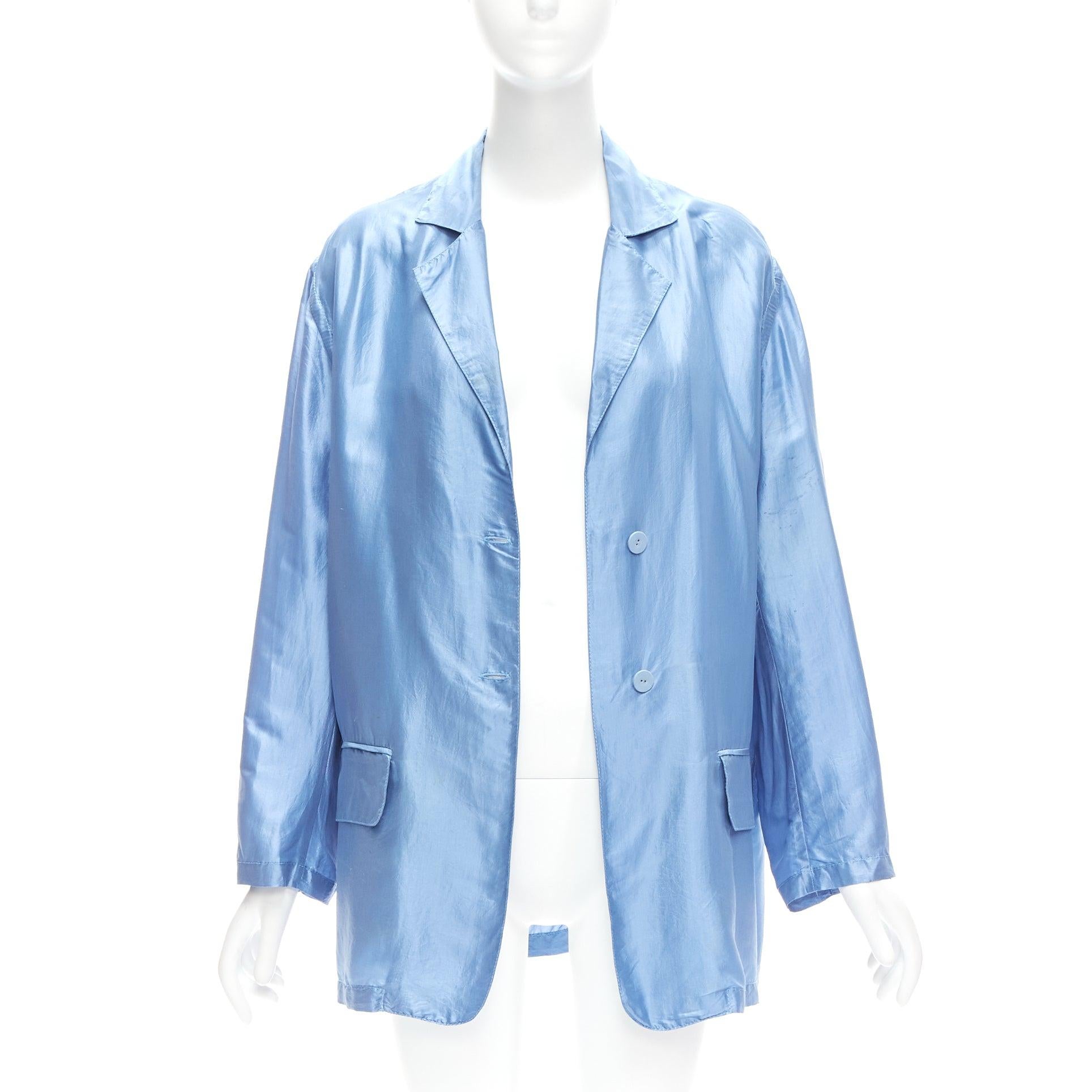 STELLA MCCARTNEY 2007 100% silk blue drop shoulder flowy jacket IT36 XXS In Fair Condition For Sale In Hong Kong, NT