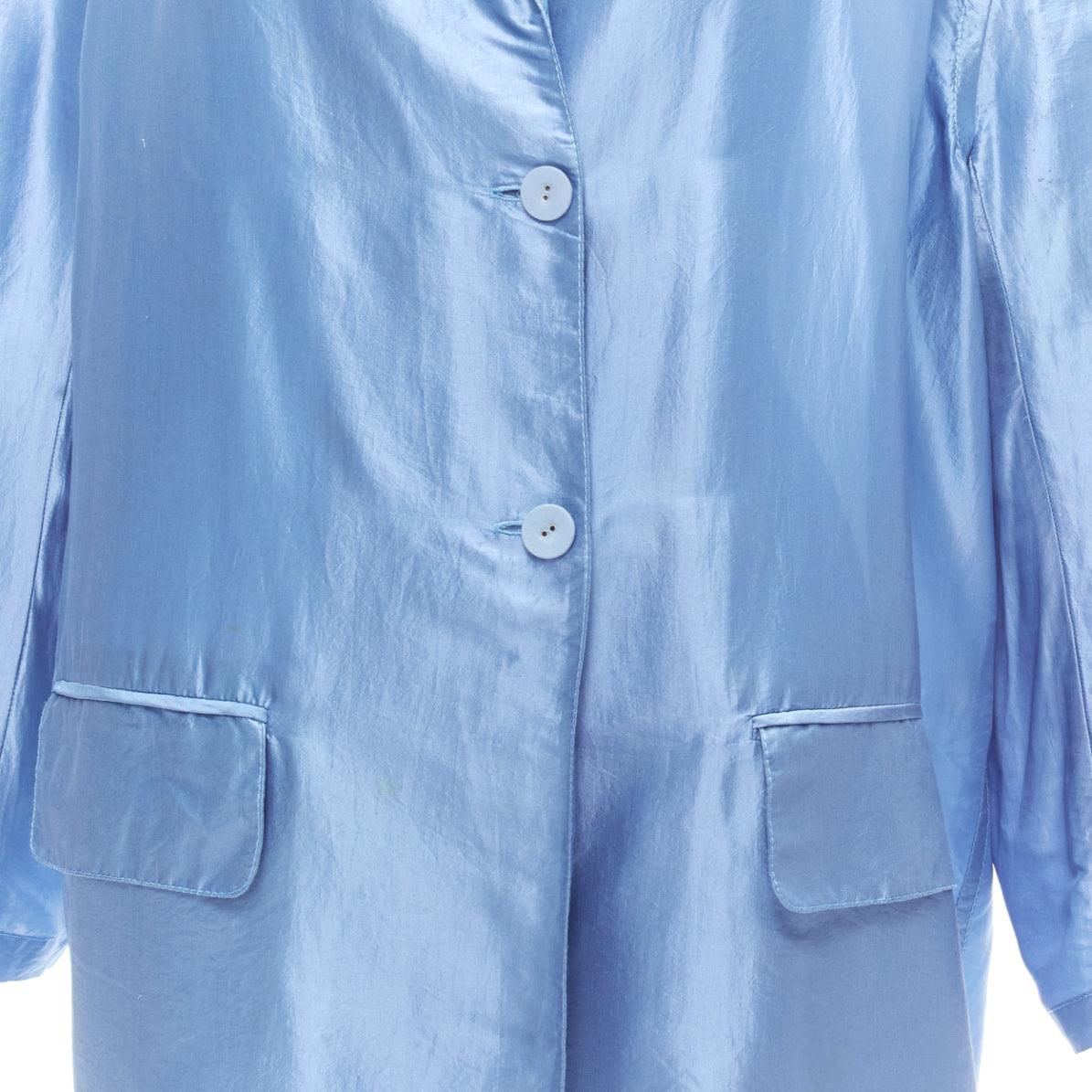 STELLA MCCARTNEY 2007 100% silk blue drop shoulder flowy jacket IT36 XXS For Sale 3