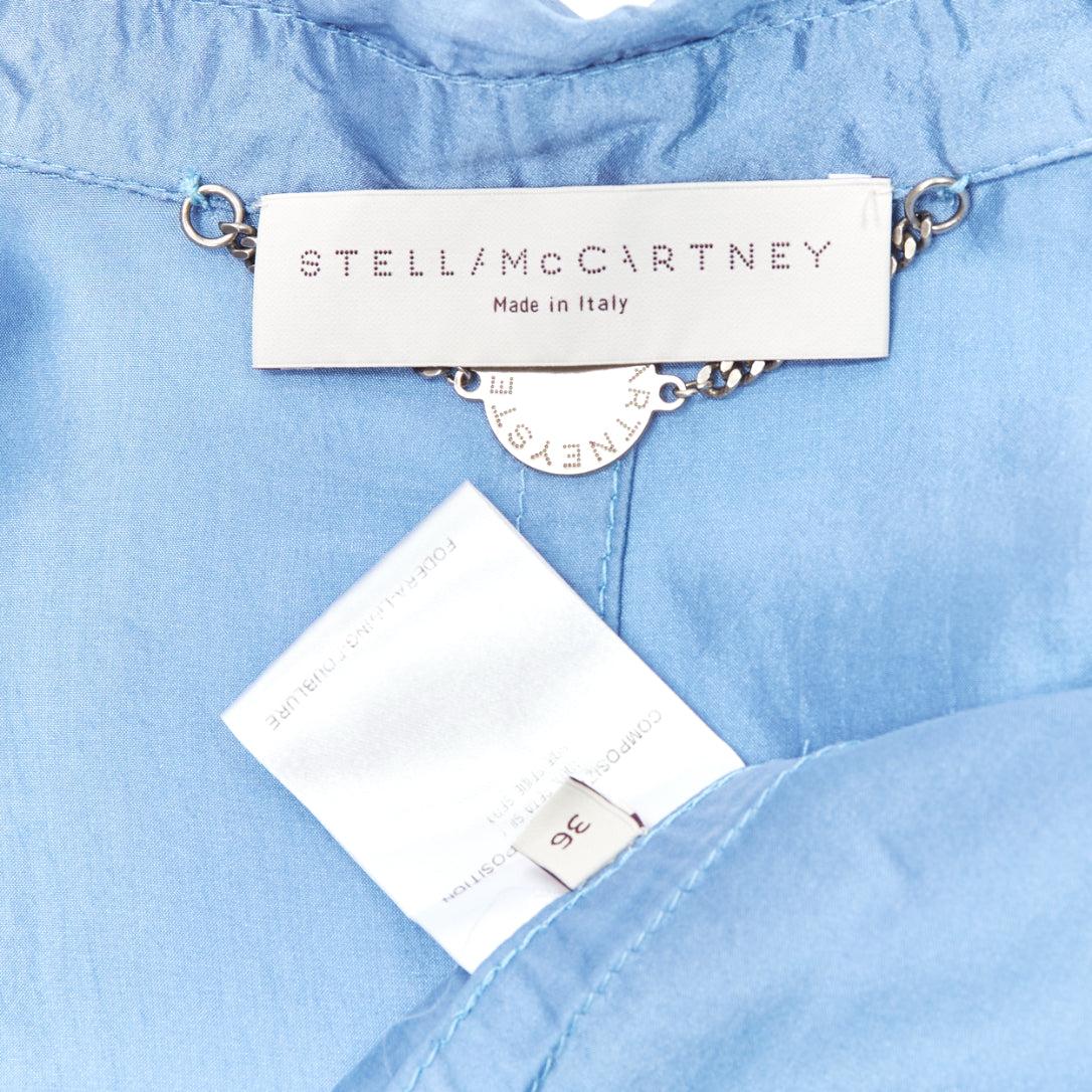 STELLA MCCARTNEY 2007 100% silk blue drop shoulder flowy jacket IT36 XXS For Sale 4