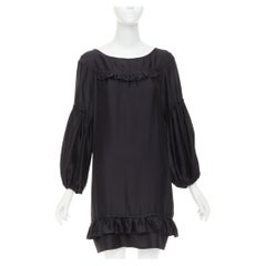 STELLA MCCARTNEY 2007 silk ruffle trim puff sleeve baby doll short dress IT40 S