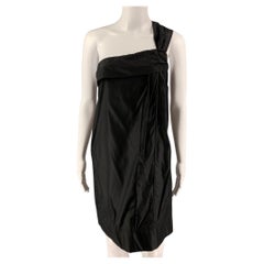 STELLA McCARTNEY 2007 Size 2 Black Silk Blend One Shoulder Cocktail Dress