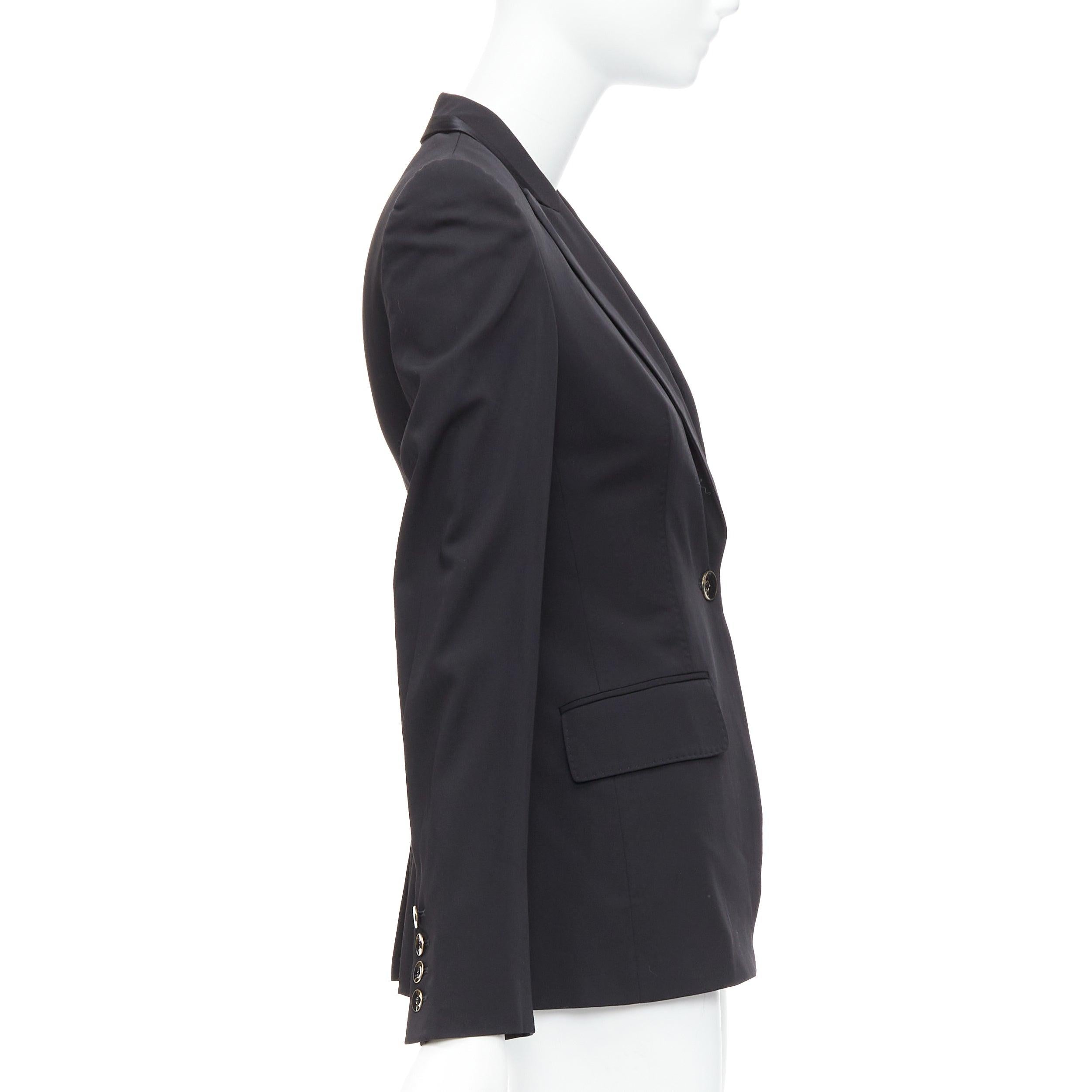 Women's STELLA MCCARTNEY 2008 black wool blend peak collar blazer IT36 XXS For Sale