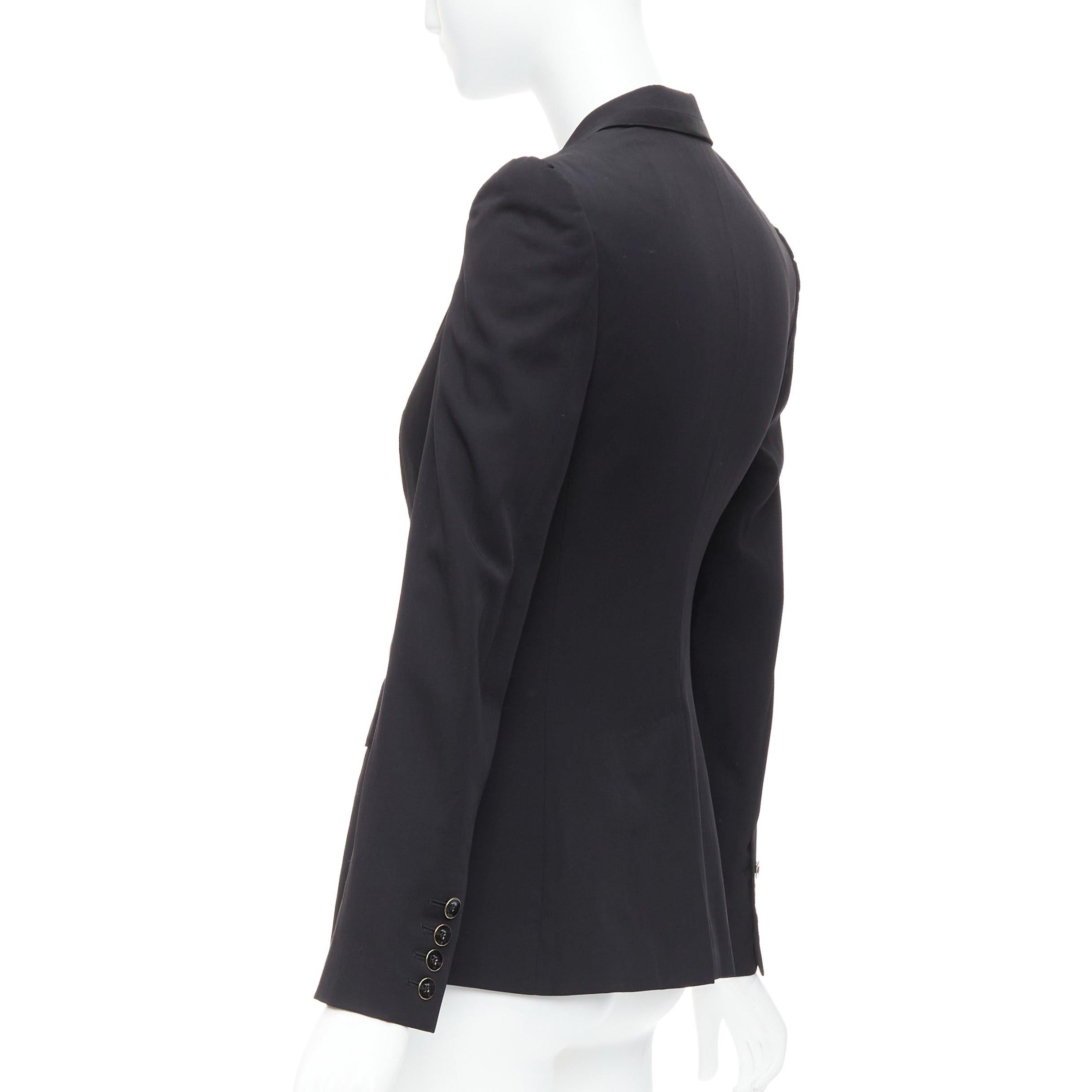 STELLA MCCARTNEY 2008 black wool blend peak collar blazer IT36 XXS For Sale 2