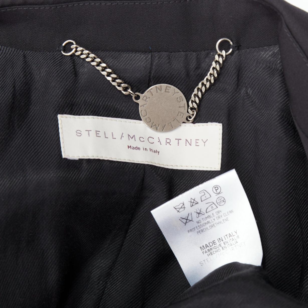 STELLA MCCARTNEY 2008 black wool blend peak collar blazer IT36 XXS For Sale 4