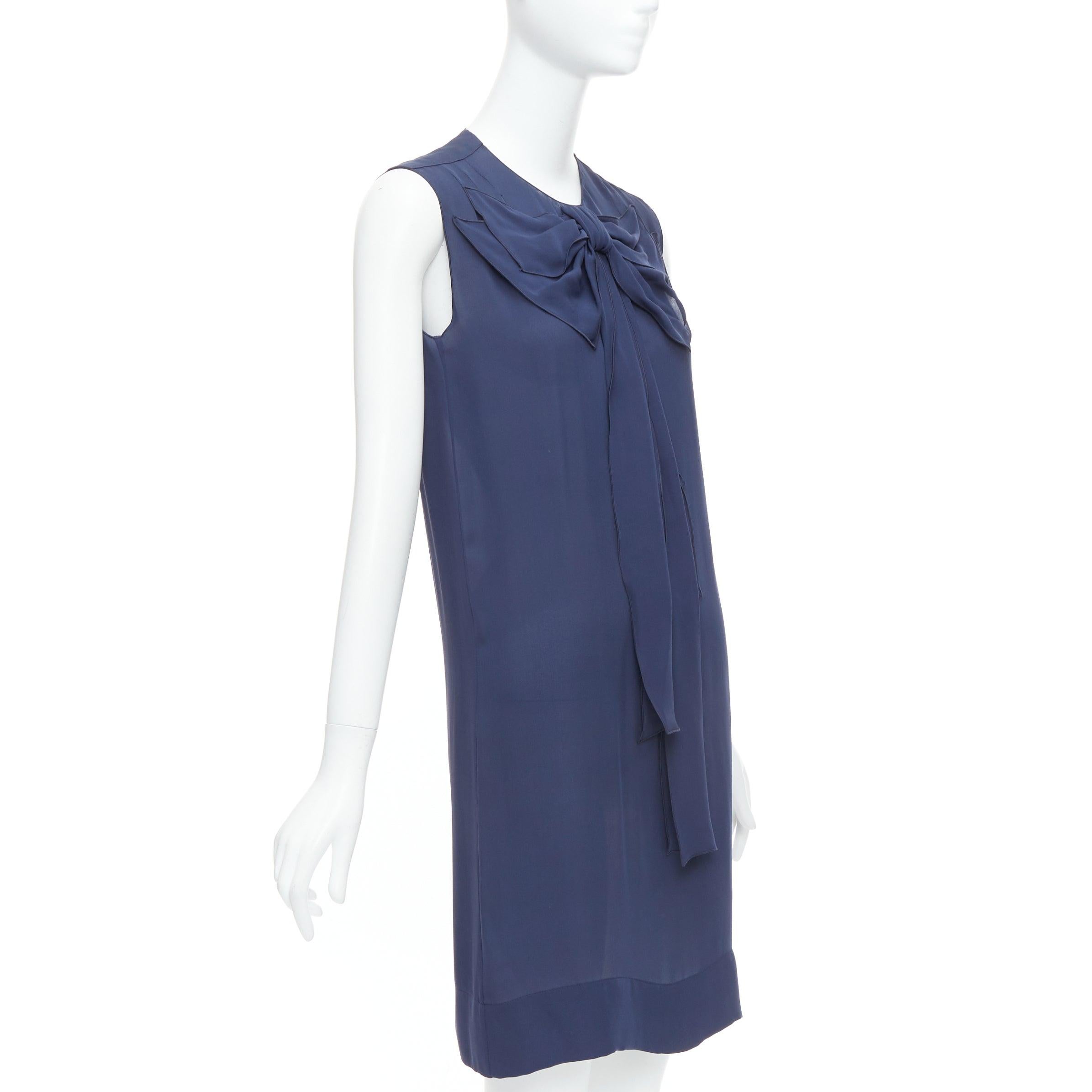 Viola Stella McCartney 2008, abito a turni in 100% seta con collo a fiocco IT38 XS in vendita