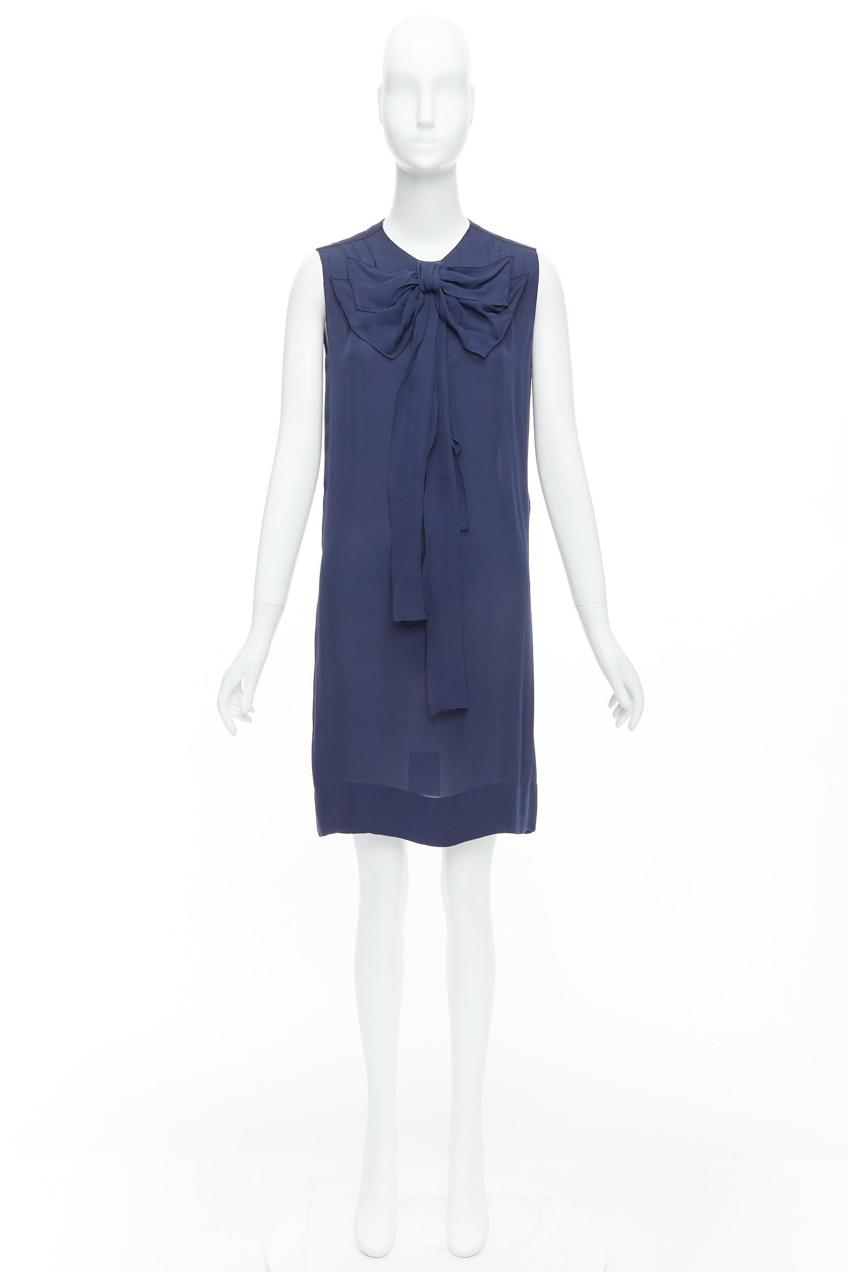 Stella McCartney 2008, abito a turni in 100% seta con collo a fiocco IT38 XS in vendita 4