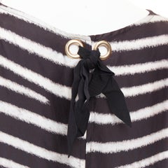 STELLA MCCARTNEY 2009  100% silk black zebra stripe print tent dress IT38 XS