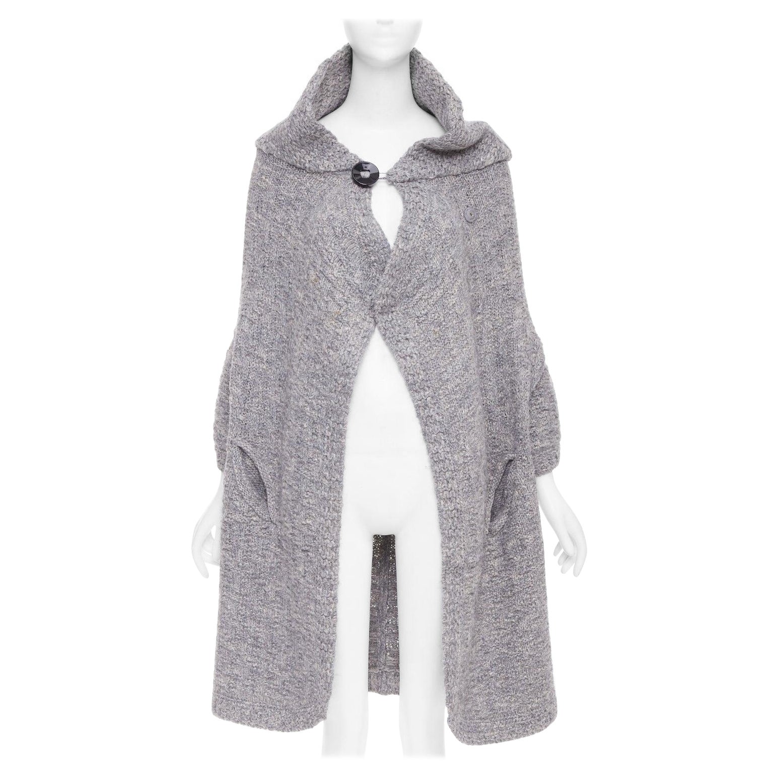 Stella McCartney 2009 - Cardigan à capuche en alpaga et lin tricoté IT36 XXS en vente