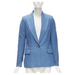 Stella McCartney 2010 blu 100% lana con bottoni gommati giacca blazer IT36 XXS