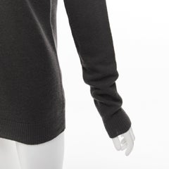 STELLA MCCARTNEY 2010 charcoal virgin wool cashmere raglan sweater IT38 XS