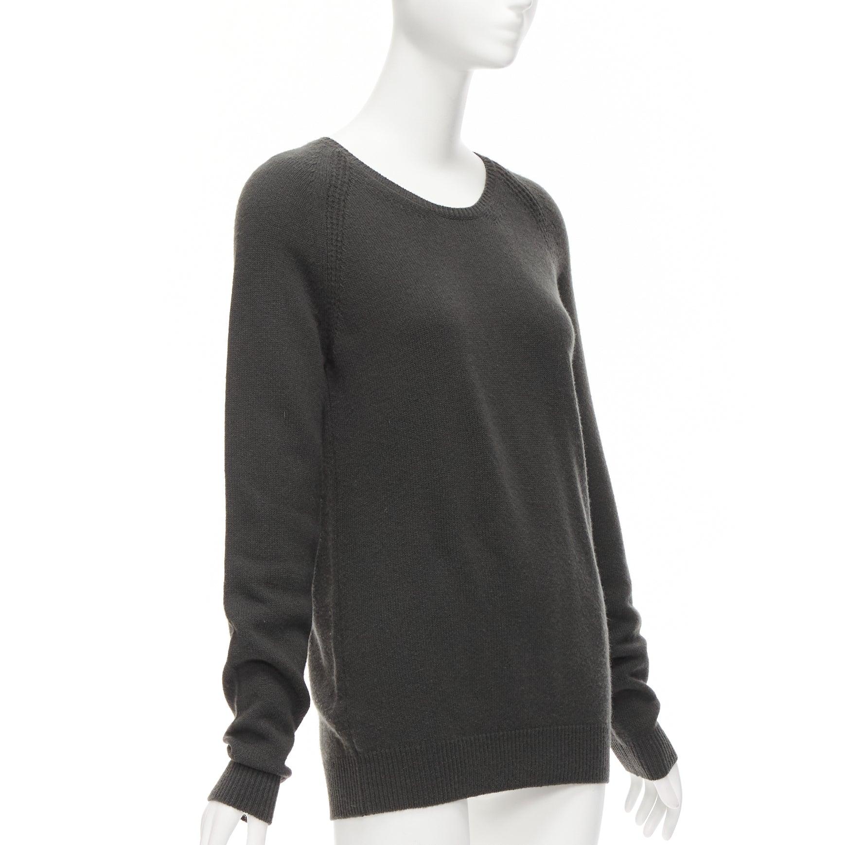 STELLA MCCARTNEY 2010 charcoal virgin wool cashmere raglan sweater IT38 XS In Good Condition For Sale In Hong Kong, NT