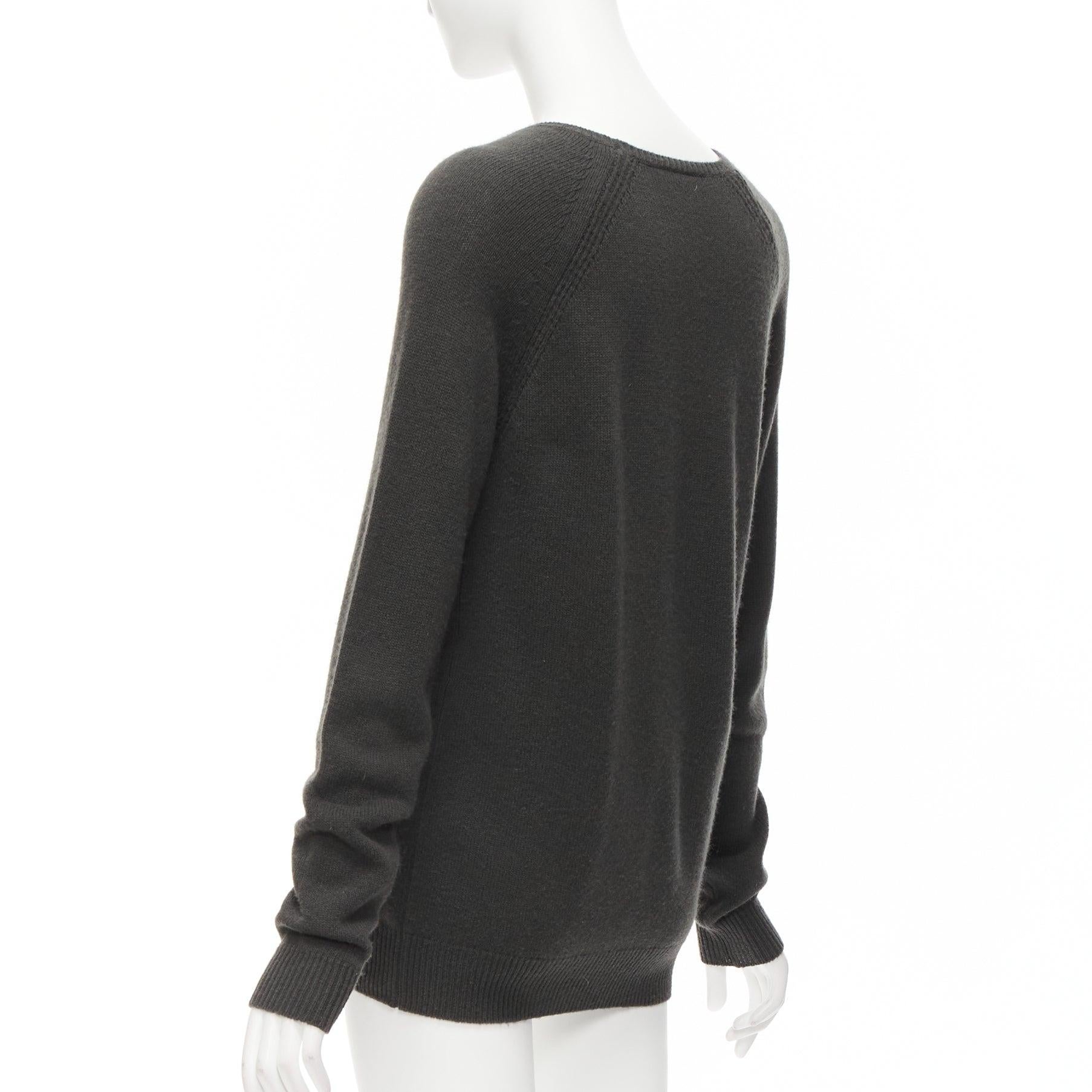 STELLA MCCARTNEY 2010 charcoal virgin laine cashmere raglan pull IT38 XS en vente 1