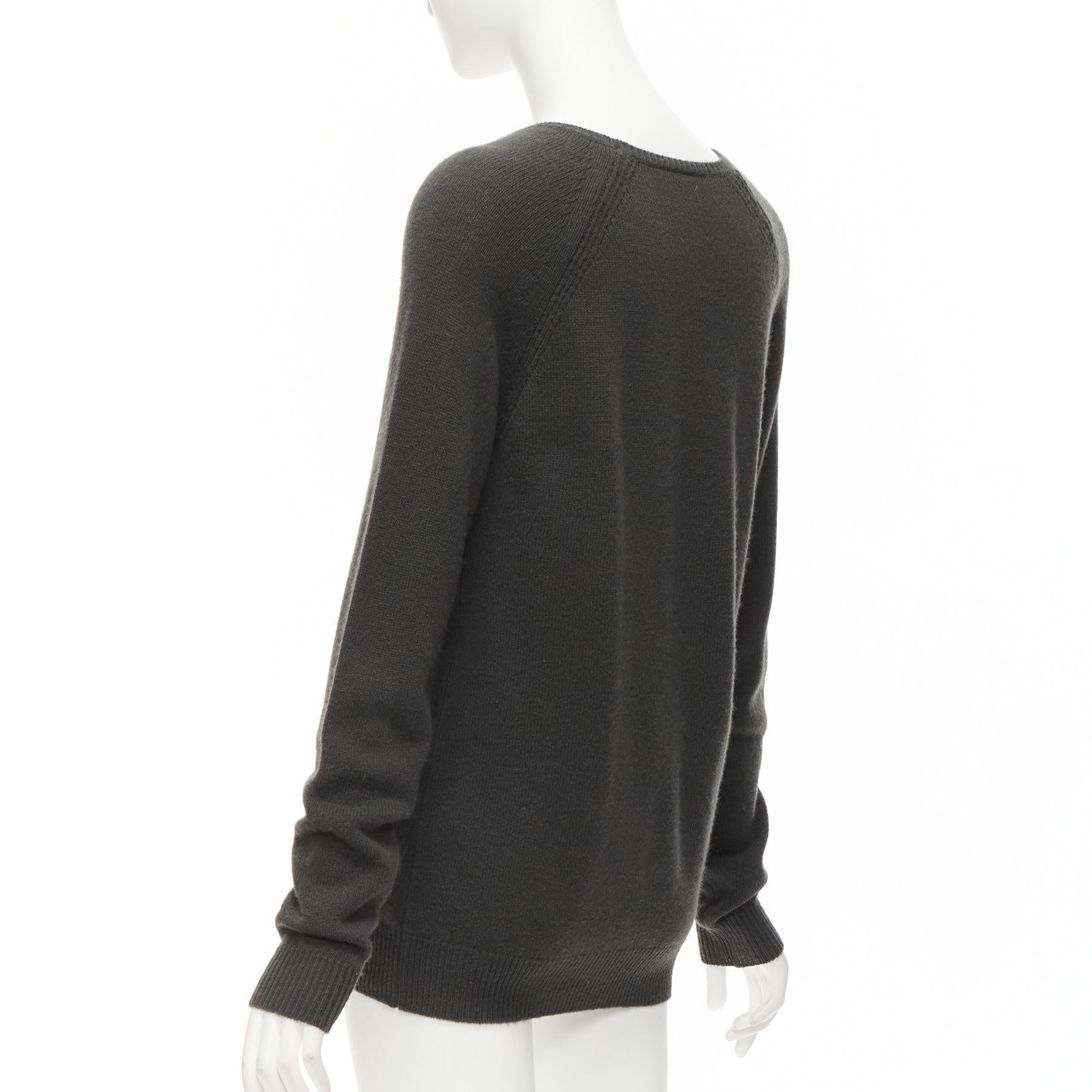 STELLA MCCARTNEY 2010 charcoal virgin wool cashmere raglan sweater IT38 XS For Sale 2