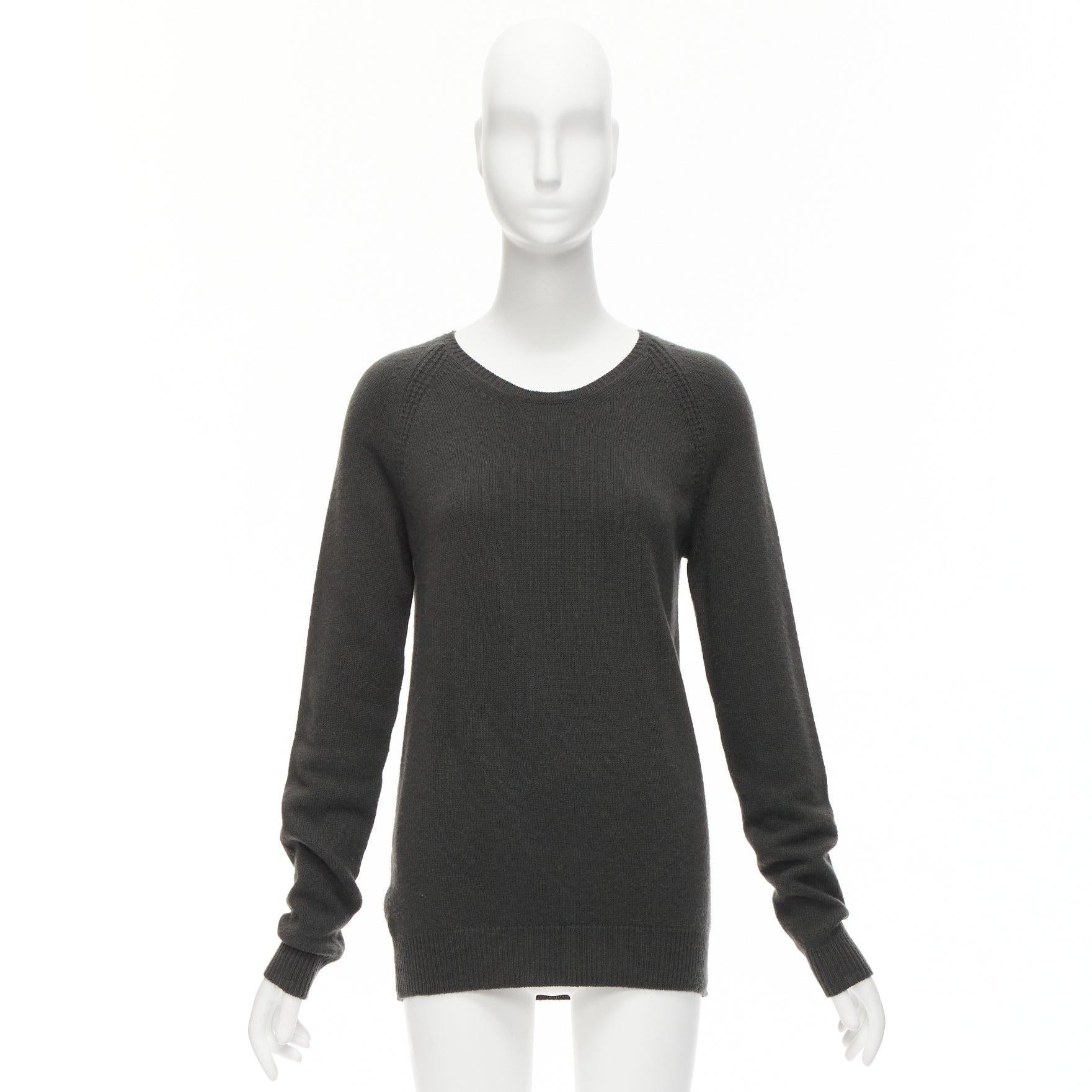STELLA MCCARTNEY 2010 charcoal virgin laine cashmere raglan pull IT38 XS en vente 4