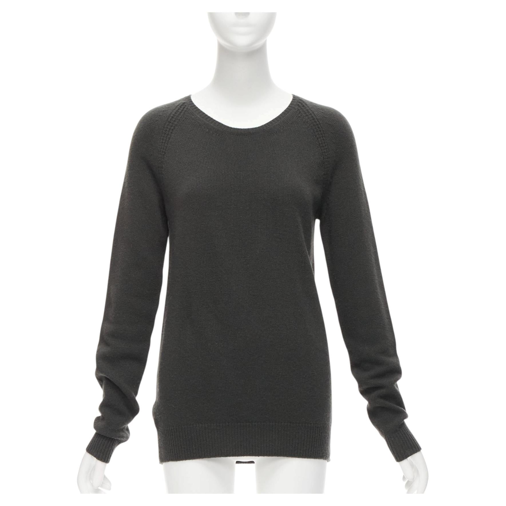 Pre-owned Stella Mccartney 2010 Charcoal Virgin Wool Cashmere Raglan Sweater It38 Xs In Black
