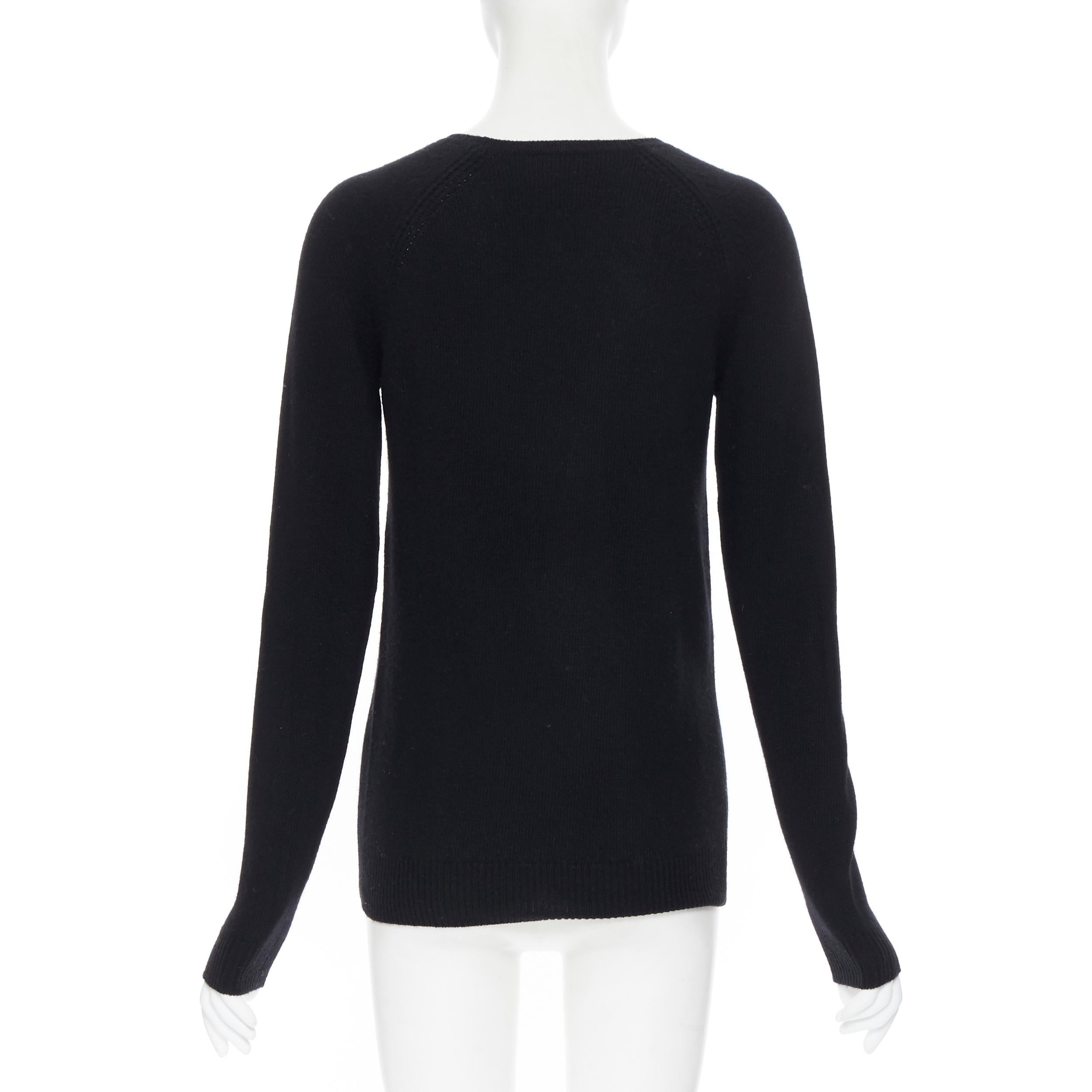 Black STELLA MCCARTNEY 2010 fleece wool cashmere blend long sleeve sweater IT34 XS