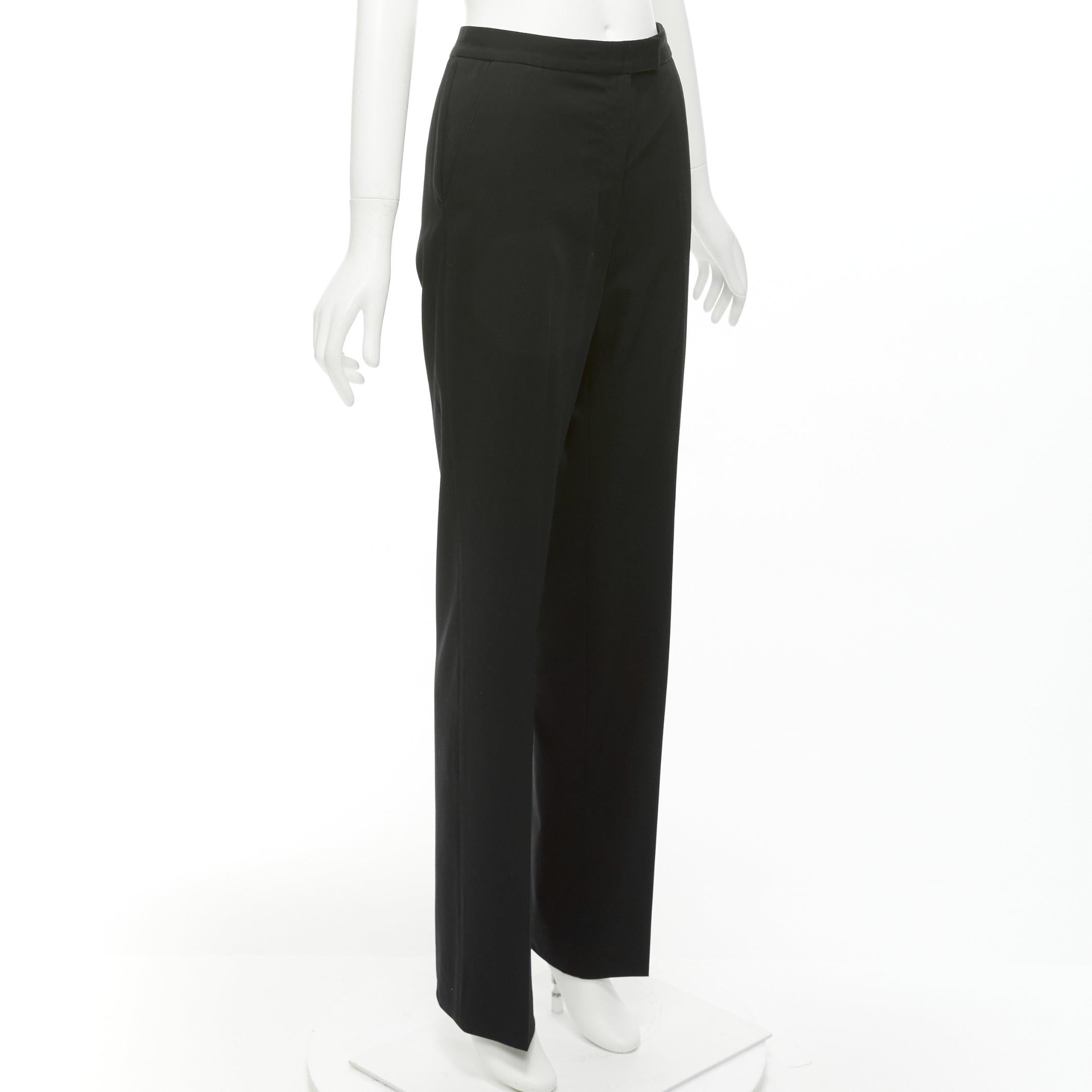 Black STELLA MCCARTNEY 2011 100% wool black high waist straight pants IT36 XXS For Sale