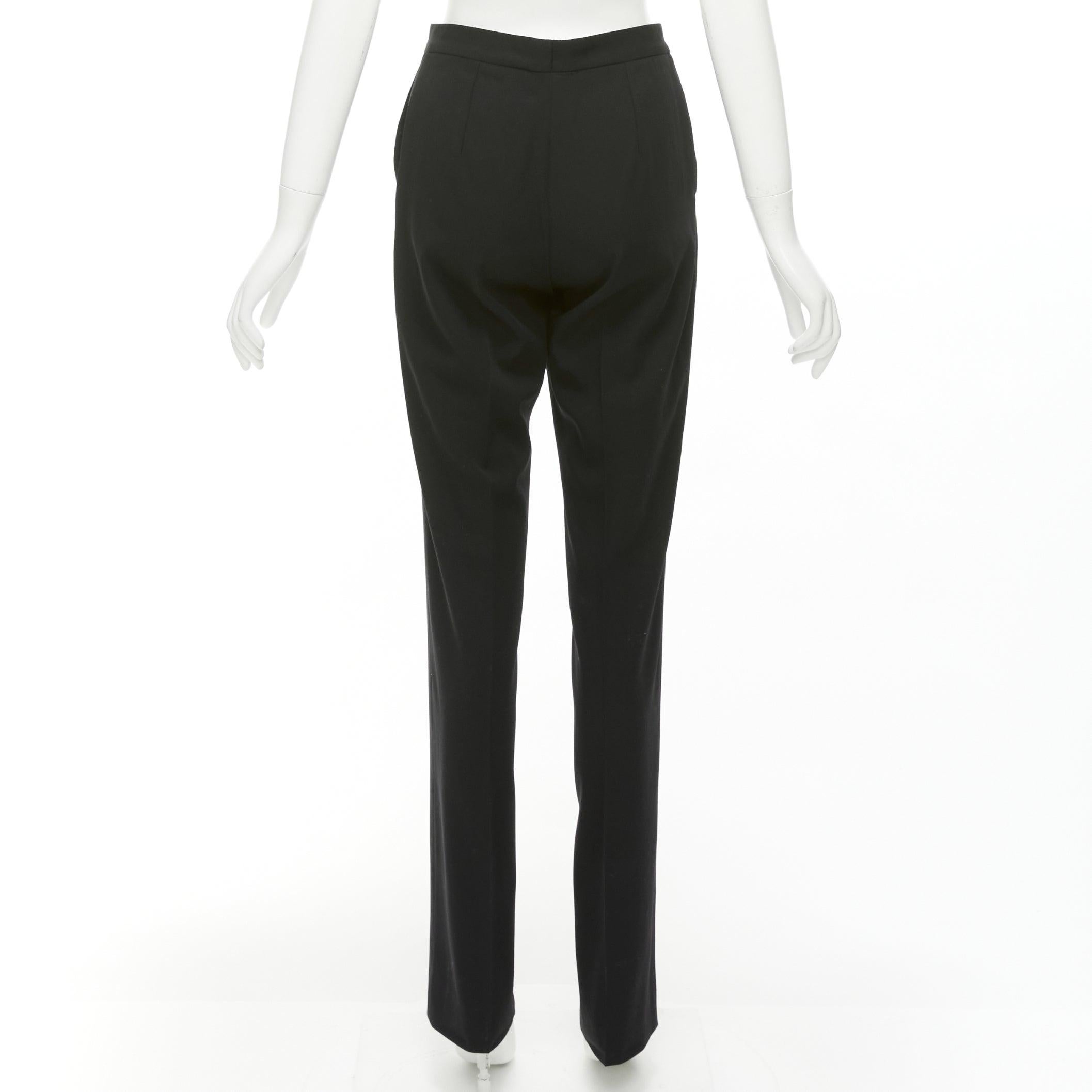Women's STELLA MCCARTNEY 2011 100% wool black high waist straight pants IT36 XXS For Sale
