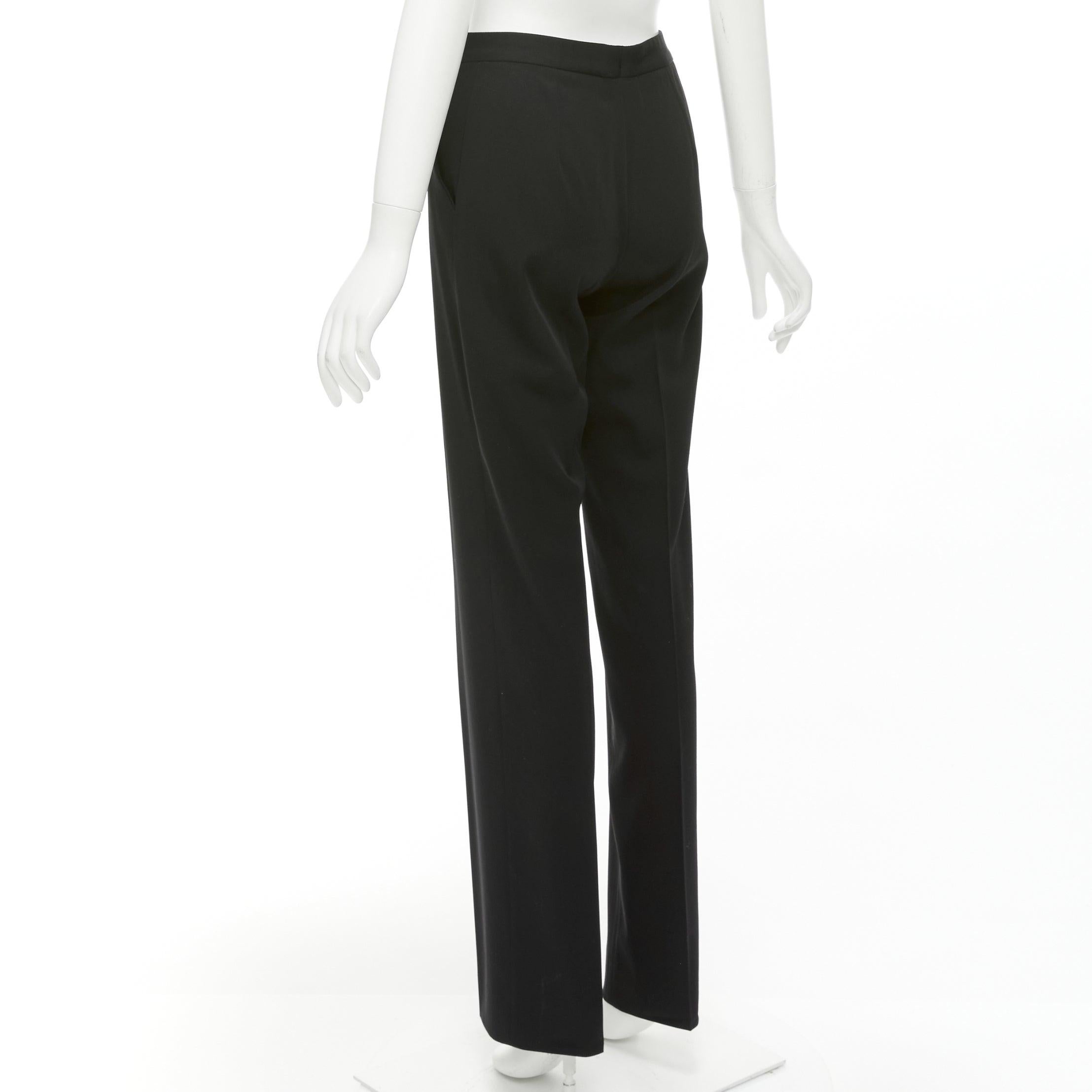 STELLA MCCARTNEY 2011 Pantalon droit taille haute noir 100% laine IT36 XXS en vente 2