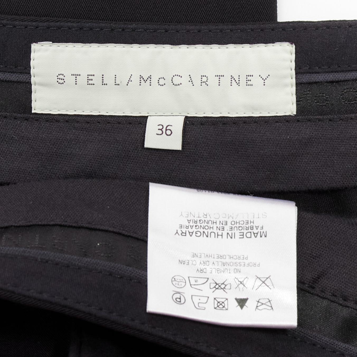 STELLA MCCARTNEY 2011 Pantalon droit taille haute noir 100% laine IT36 XXS en vente 3