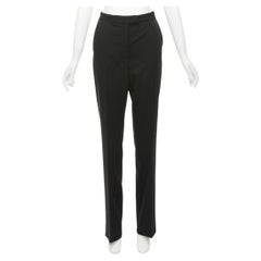 STELLA MCCARTNEY 2011 100% wool black high waist straight pants IT36 XXS