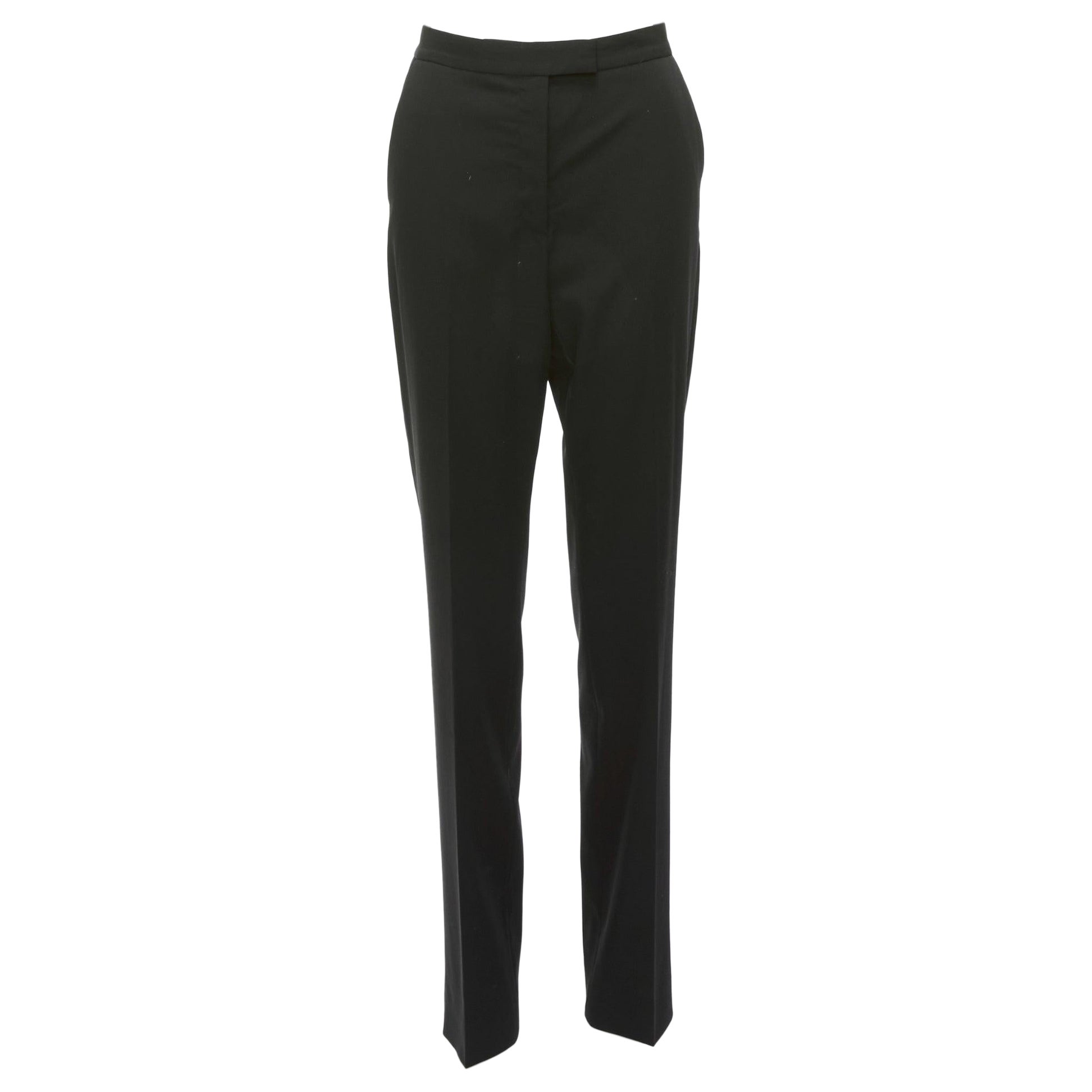 Stella McCartney 2011 pantaloni neri a vita alta in 100% lana IT36 XXS