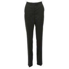 Stella McCartney 2011 pantaloni neri a vita alta in 100% lana IT36 XXS