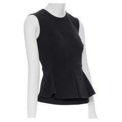 STELLA MCCARTNEY 2011 black sweetheart neckline seam peplum sleeveless top IT38